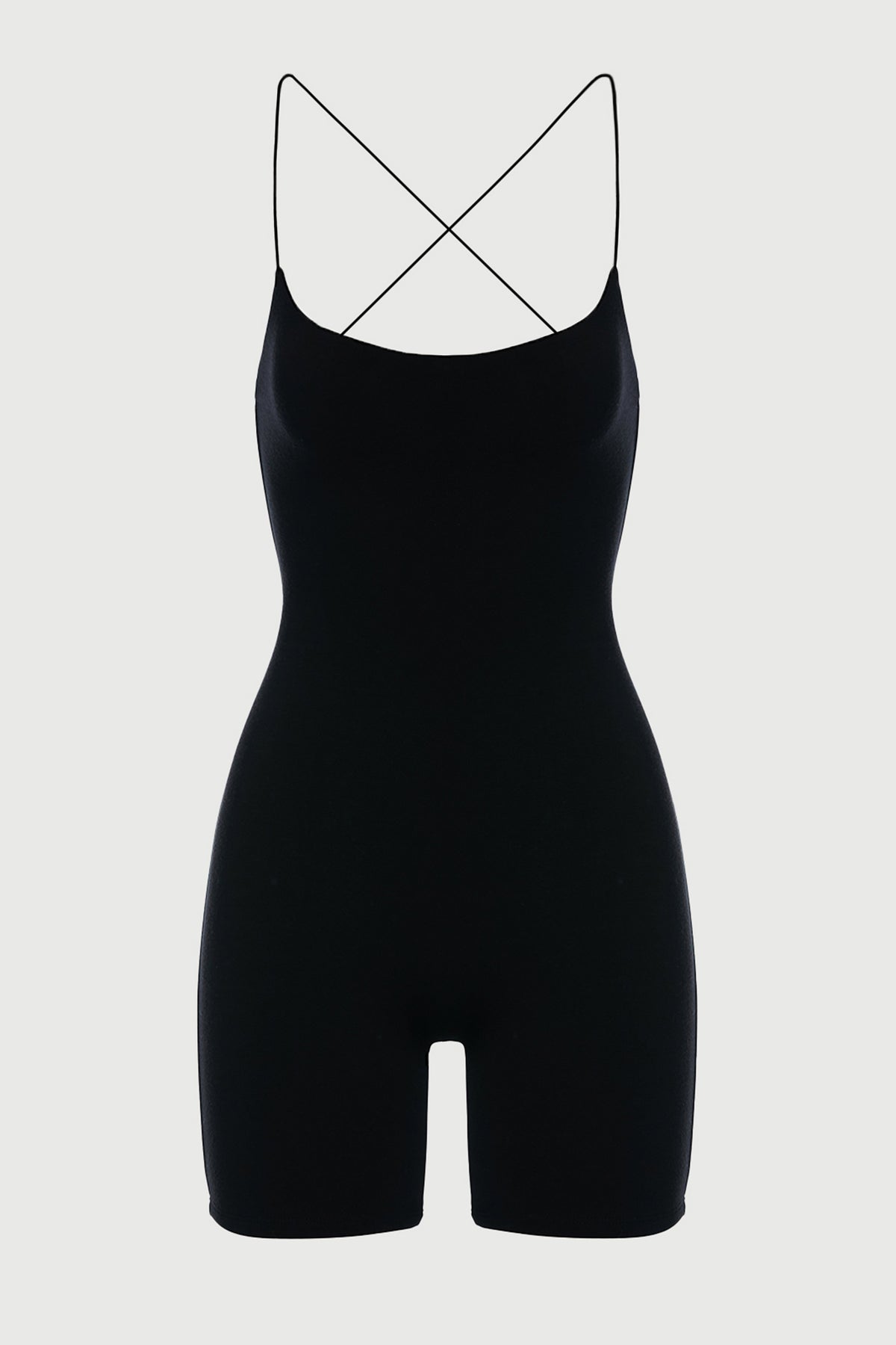 BLACK NW Scooped Thin Strap Romper