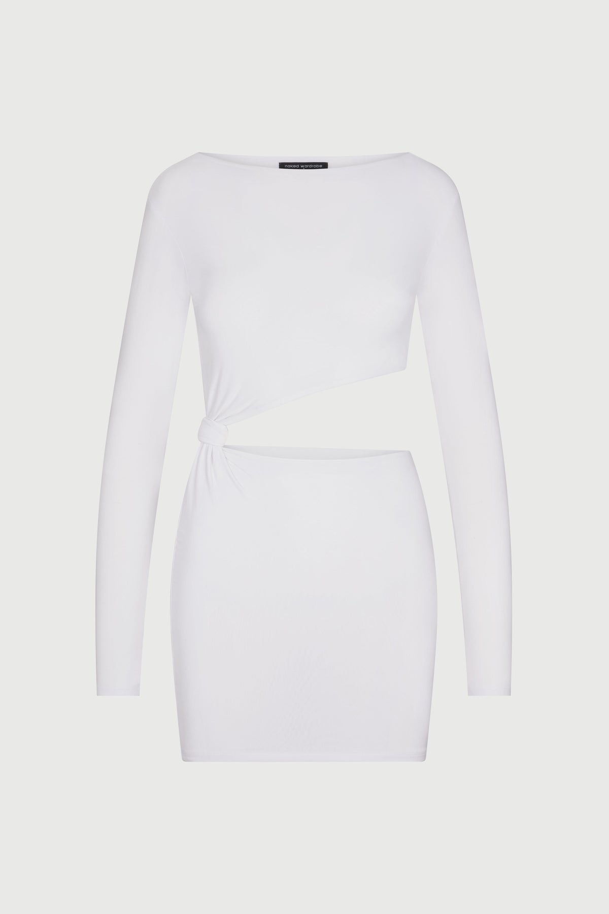 WHITE Hourglass Knotted Cut Out Mini Dress