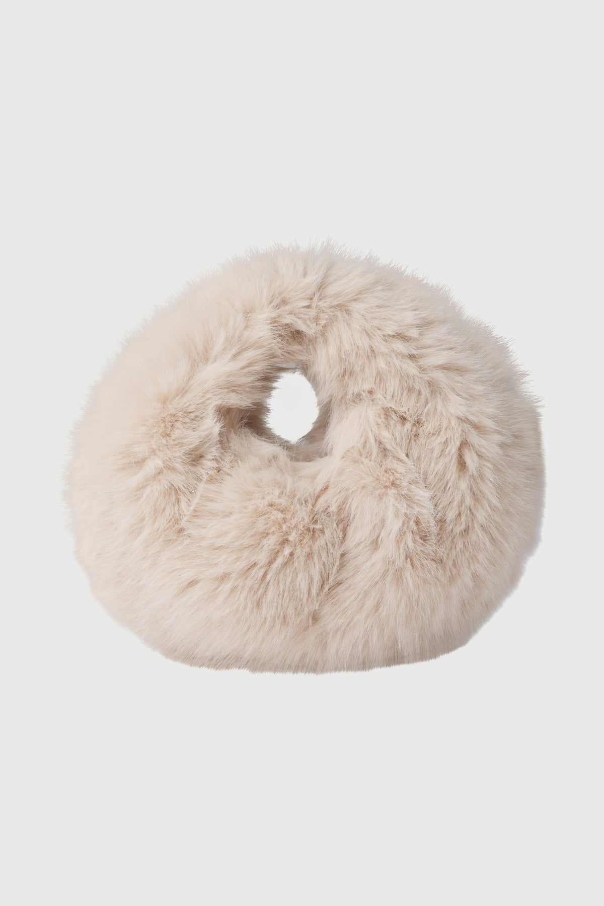 Cream Faux Fur Plush Mini Bag