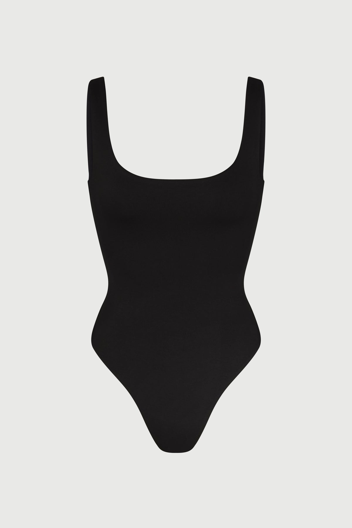 BLACK Smooth Scoop Neck Tank Bodysuit