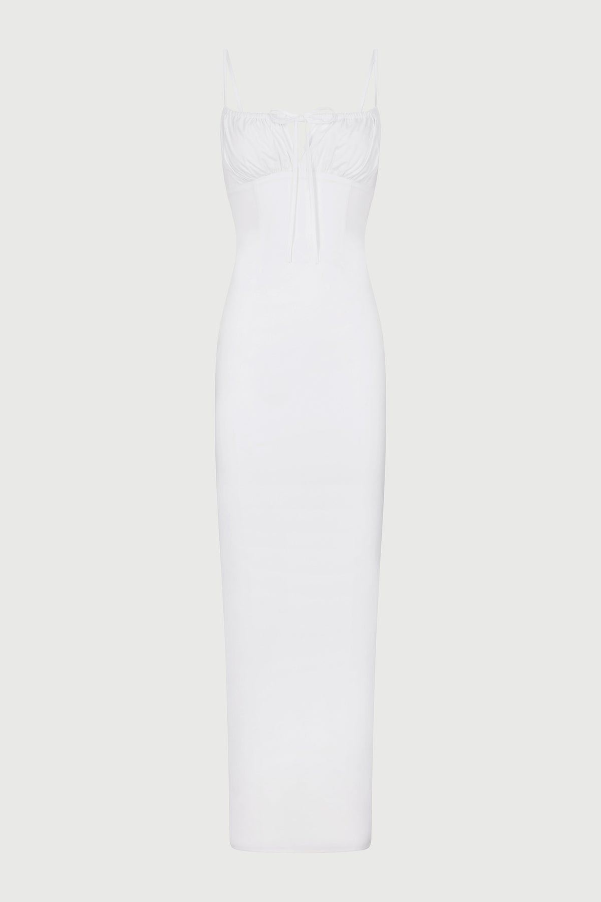 WHITE Shirting Lace Back Maxi Dress