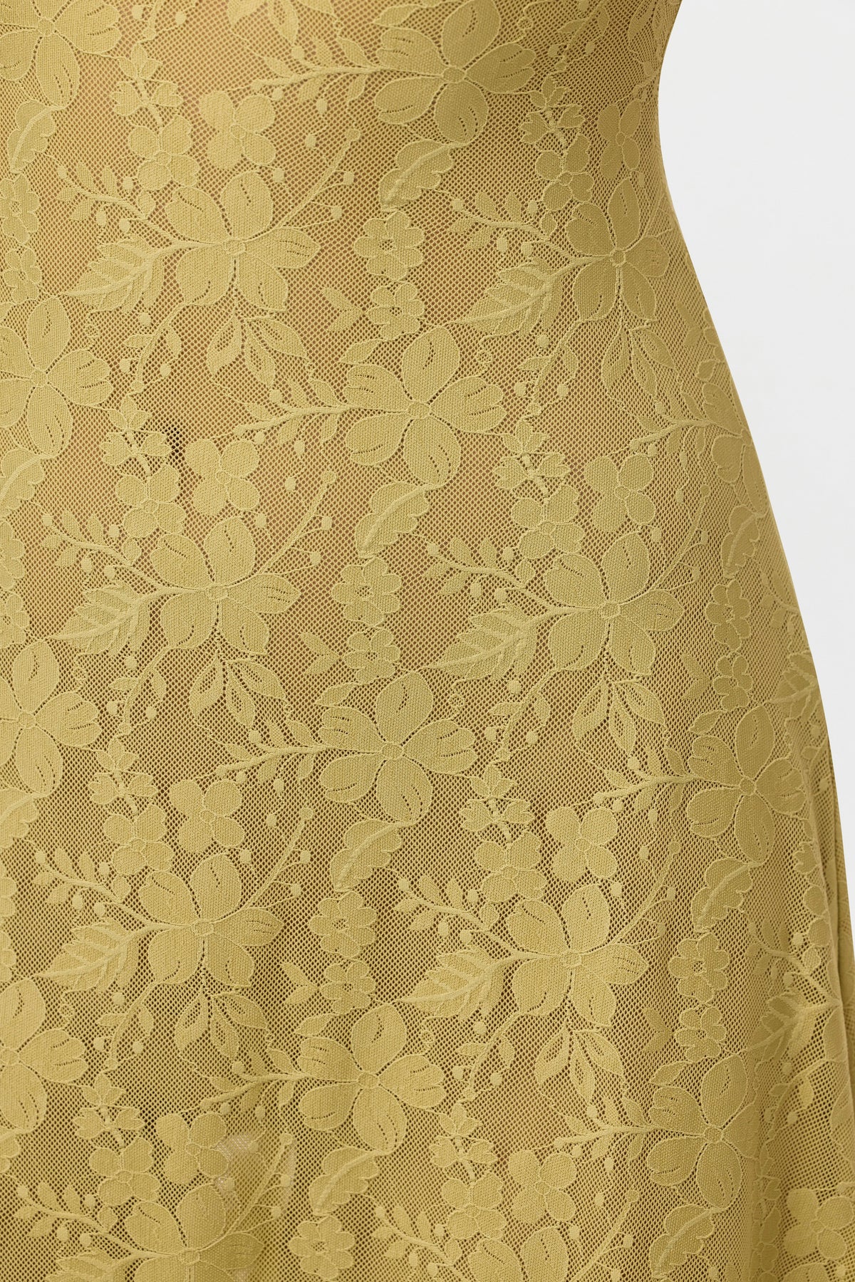 Chartreuse Stretch Lace Off-Shoulder Top