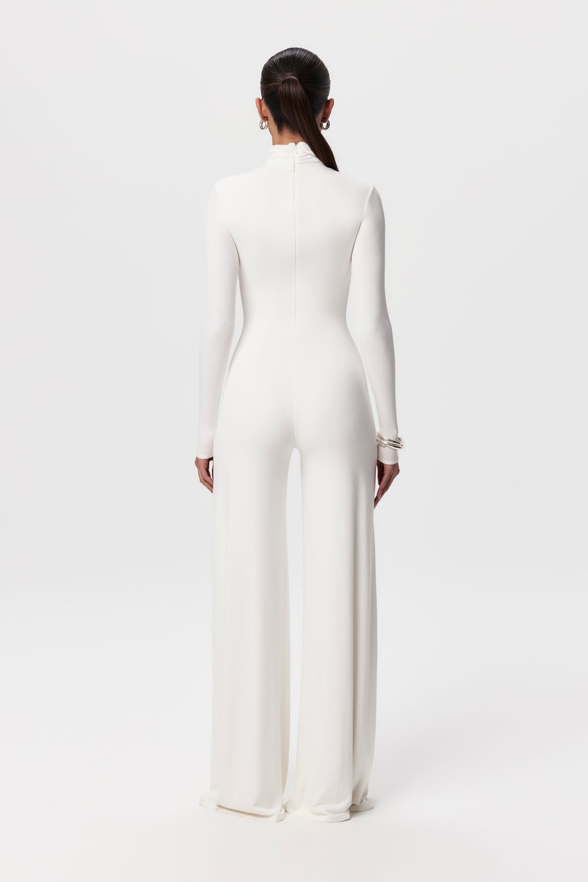 White NW Sculpt Wide-Leg Jumpsuit