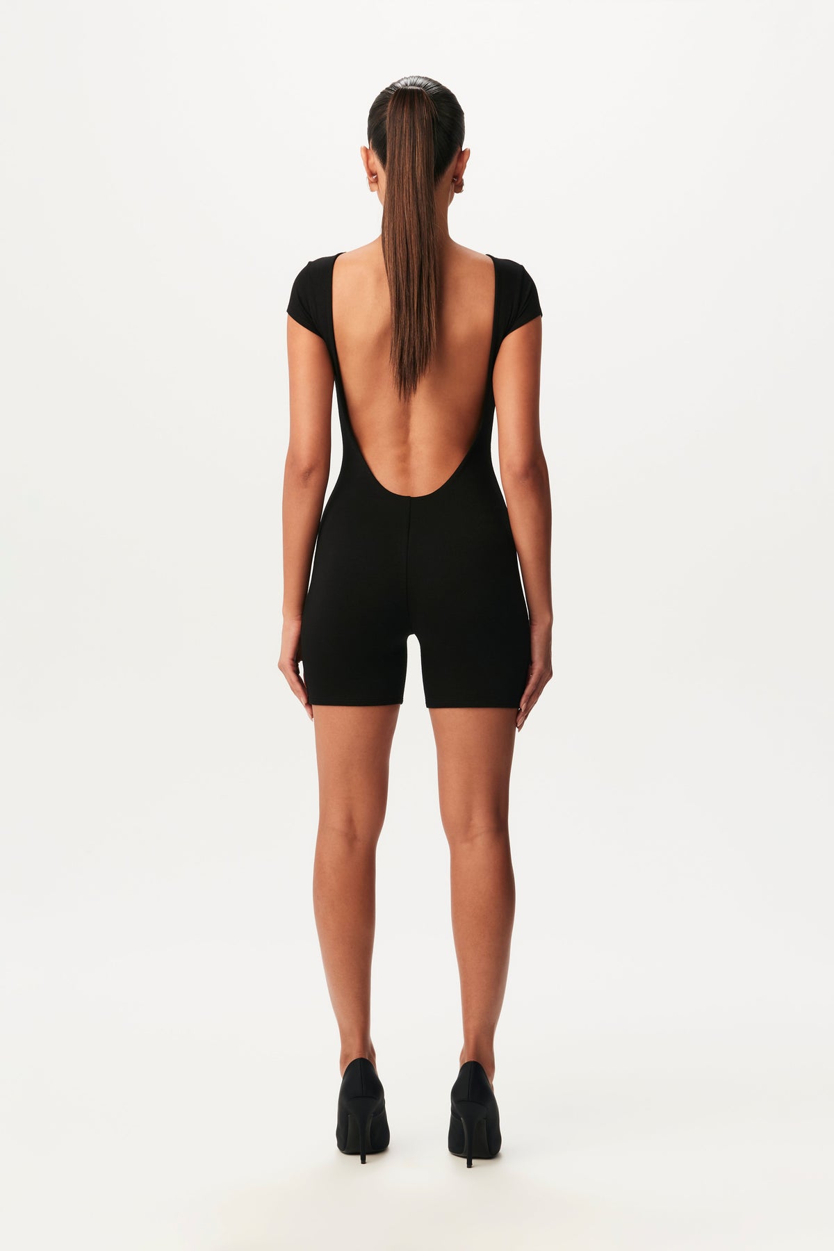 Black NW Open Back Romper