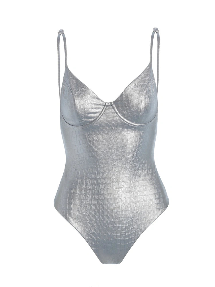 SILVER The Sultry Croc Bodysuit