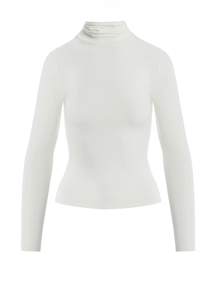 White Butter Contour Turtleneck Top