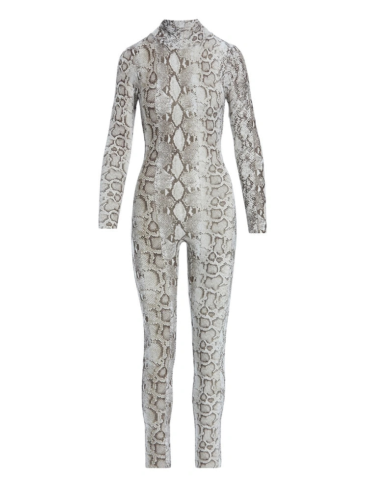 Nude Snakeskin All Body Snake Jumpsuit