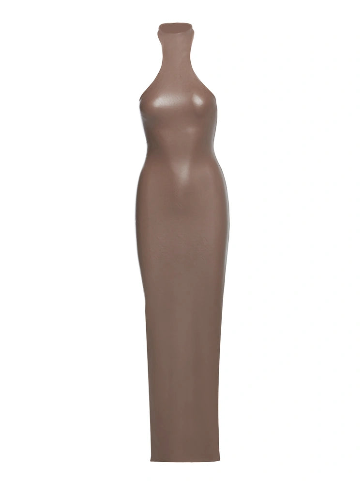TAUPE Chic Faux-Ever Dress