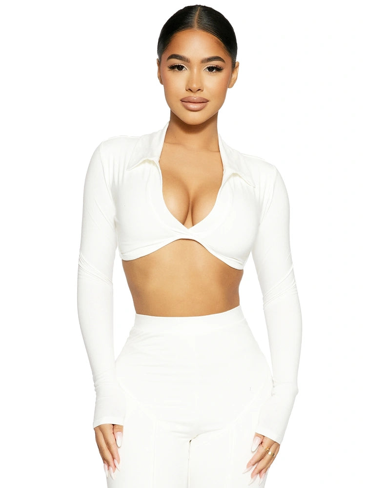 White Gimme Some Butter Crop Top
