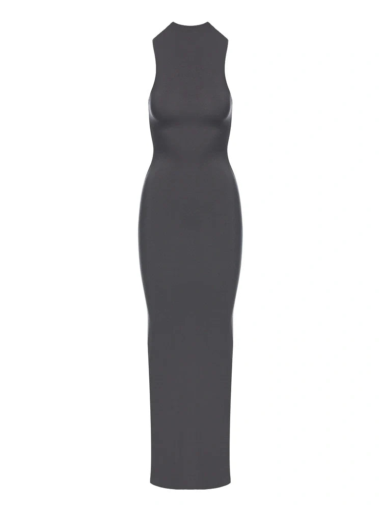 DARK GREY Modal Sleeveless Maxi Dress