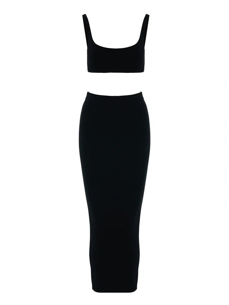 OFF WHITE NW Cropped Tank Skirt Set