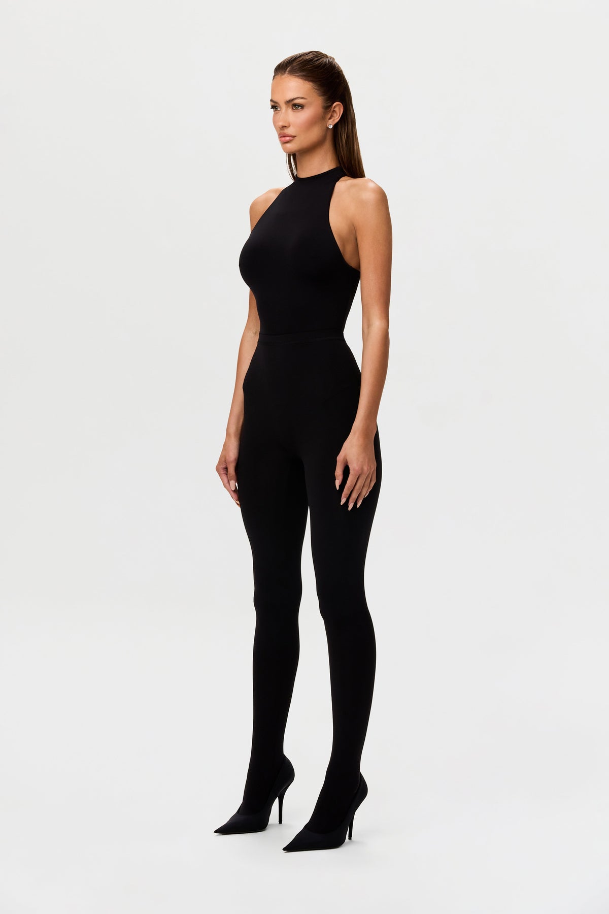 Black Naked Closed Toe Legging