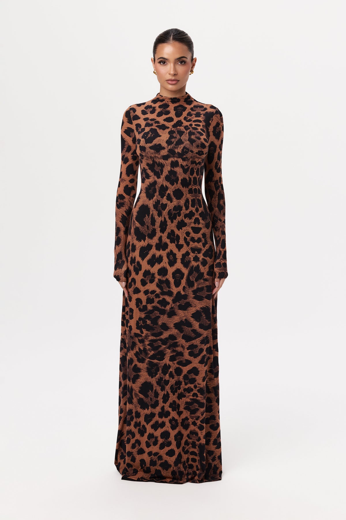 Leopard Naked Animal Print Maxi Dress