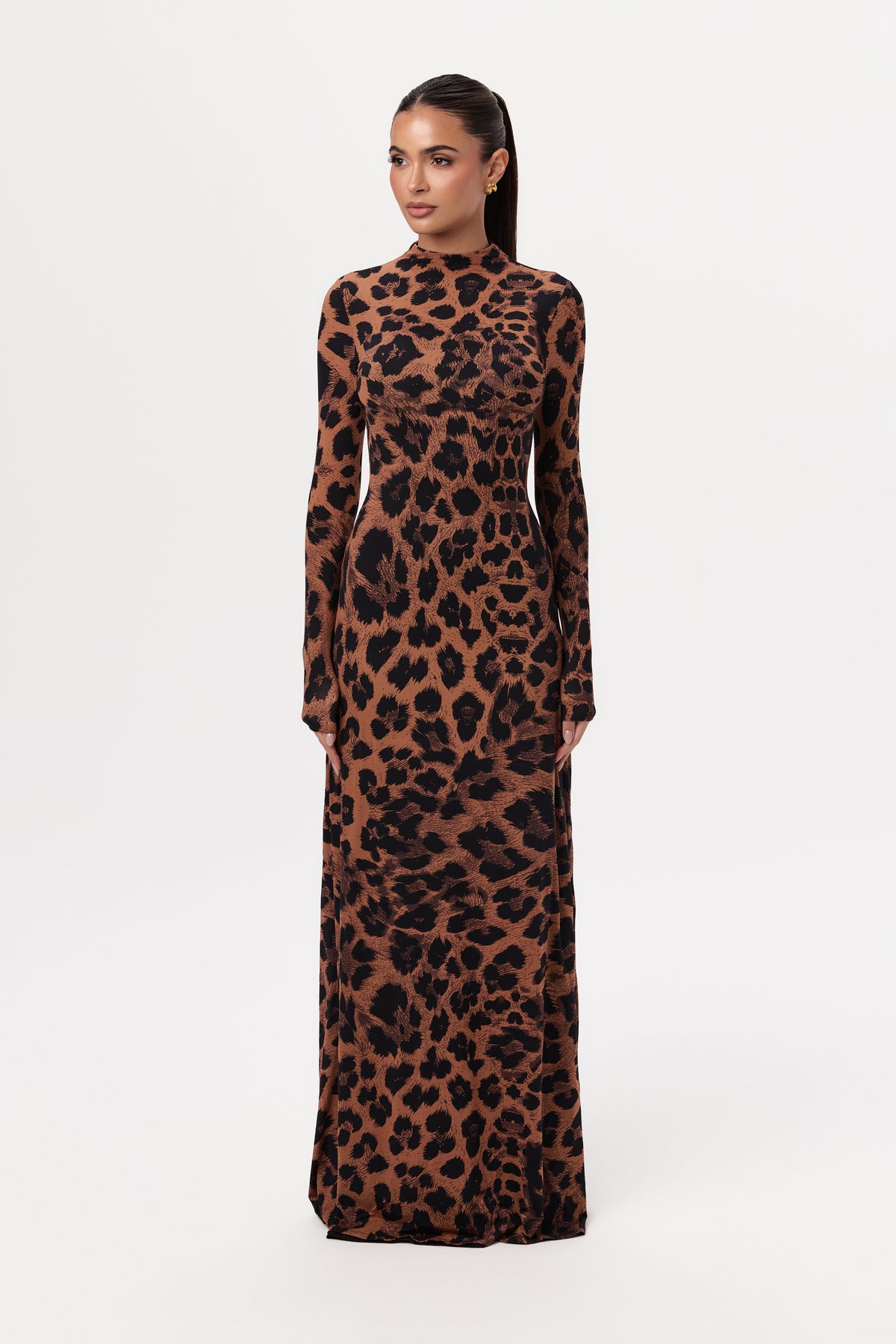 Leopard Naked Animal Print Maxi Dress
