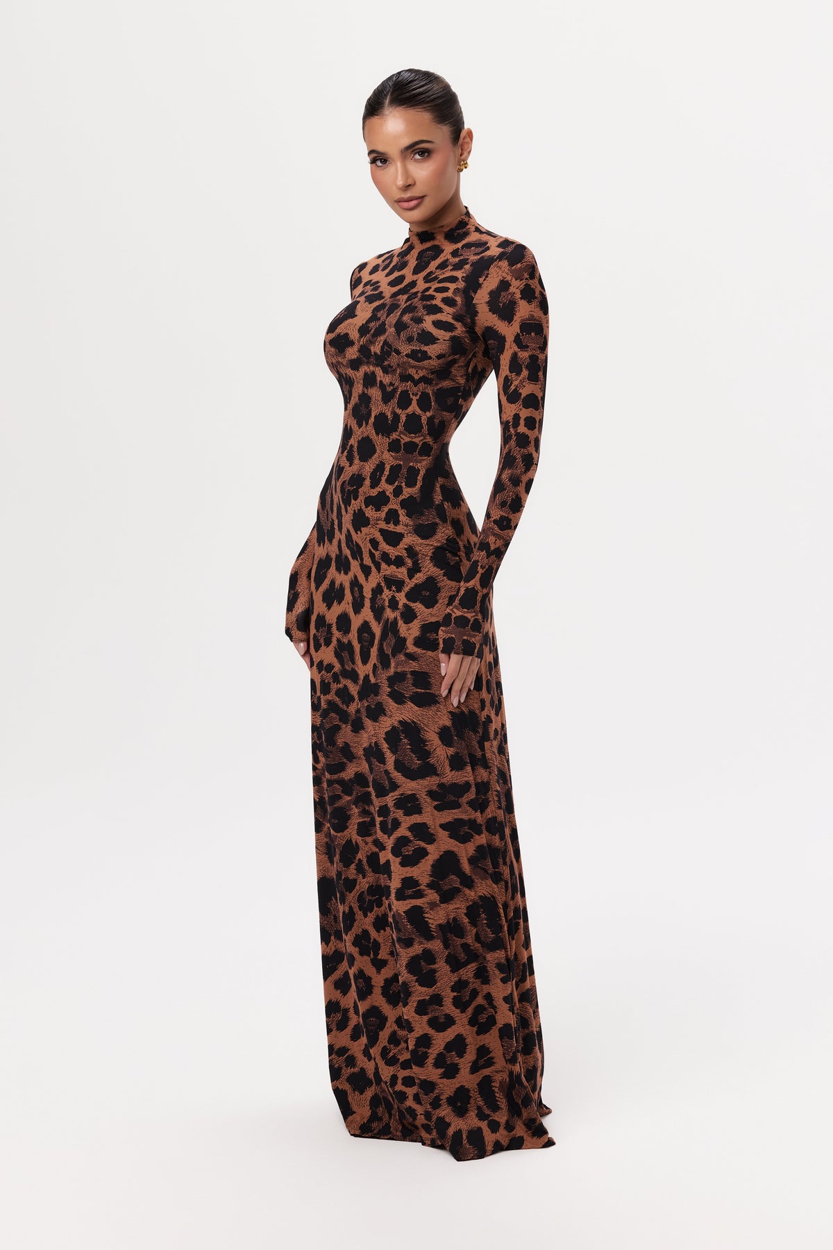 Leopard Naked Animal Print Maxi Dress