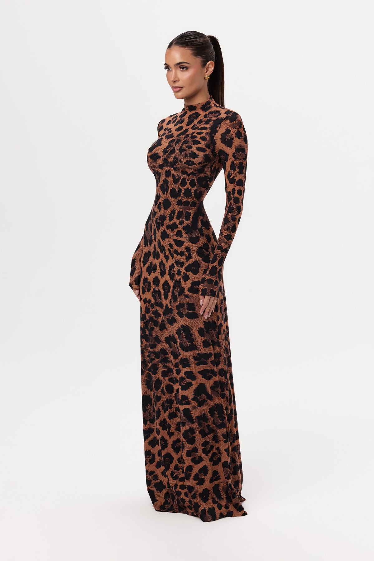 Leopard Naked Animal Print Maxi Dress