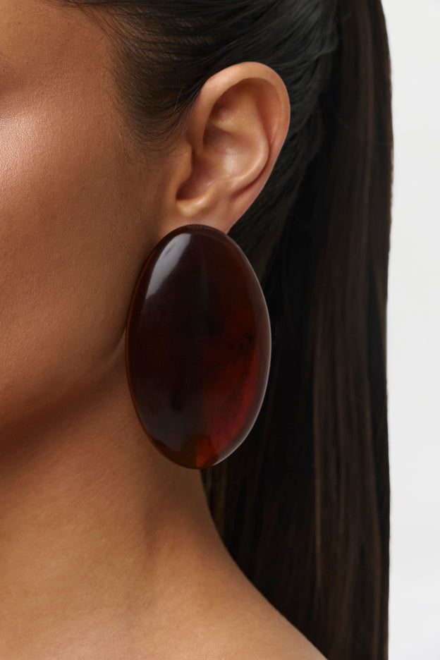 Resin Oval Earrings