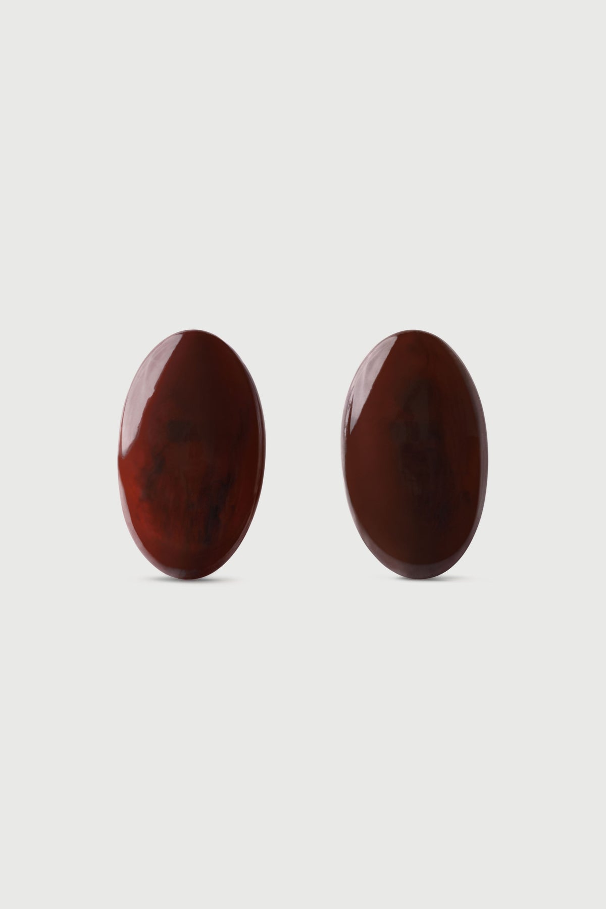 Dark Chocolate Resin Oval Earrings