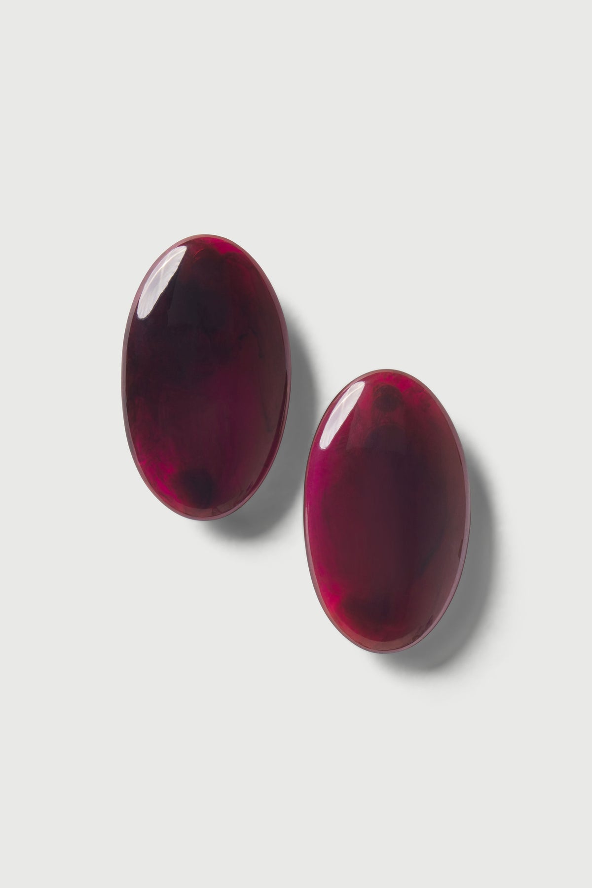 Dark Plum Resin Oval Earrings