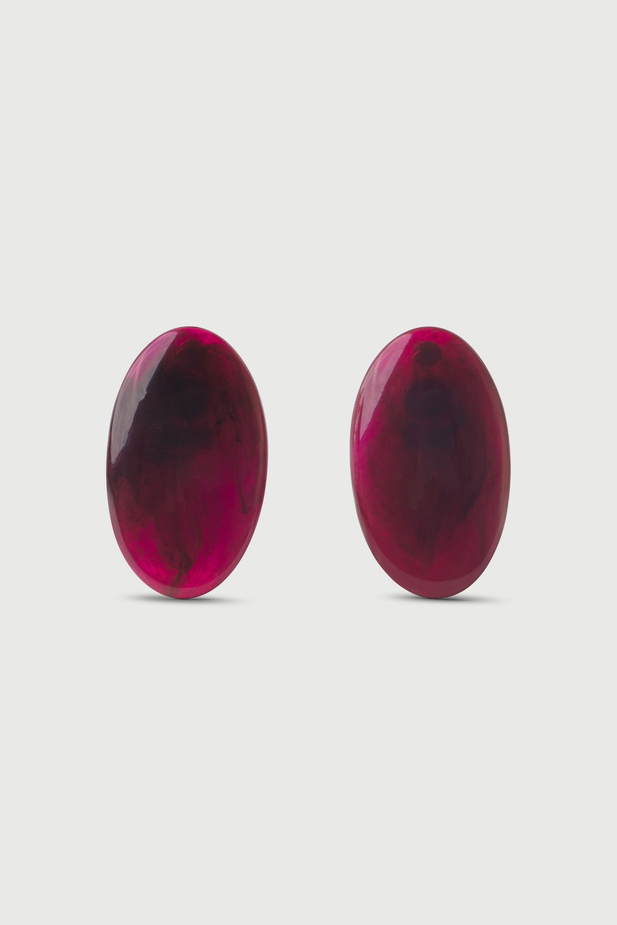 Dark Plum Resin Oval Earrings