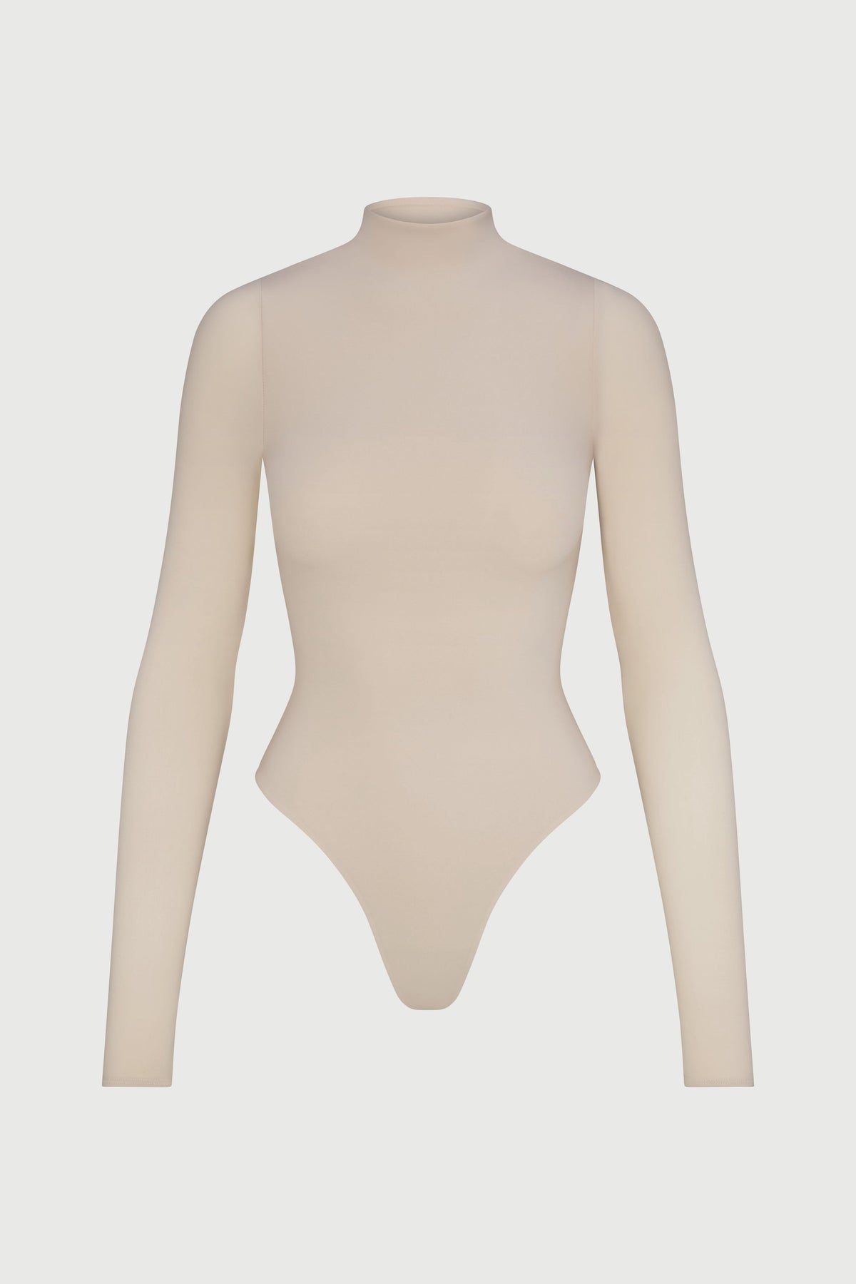 Taupe Naked Mock Neck Bodysuit