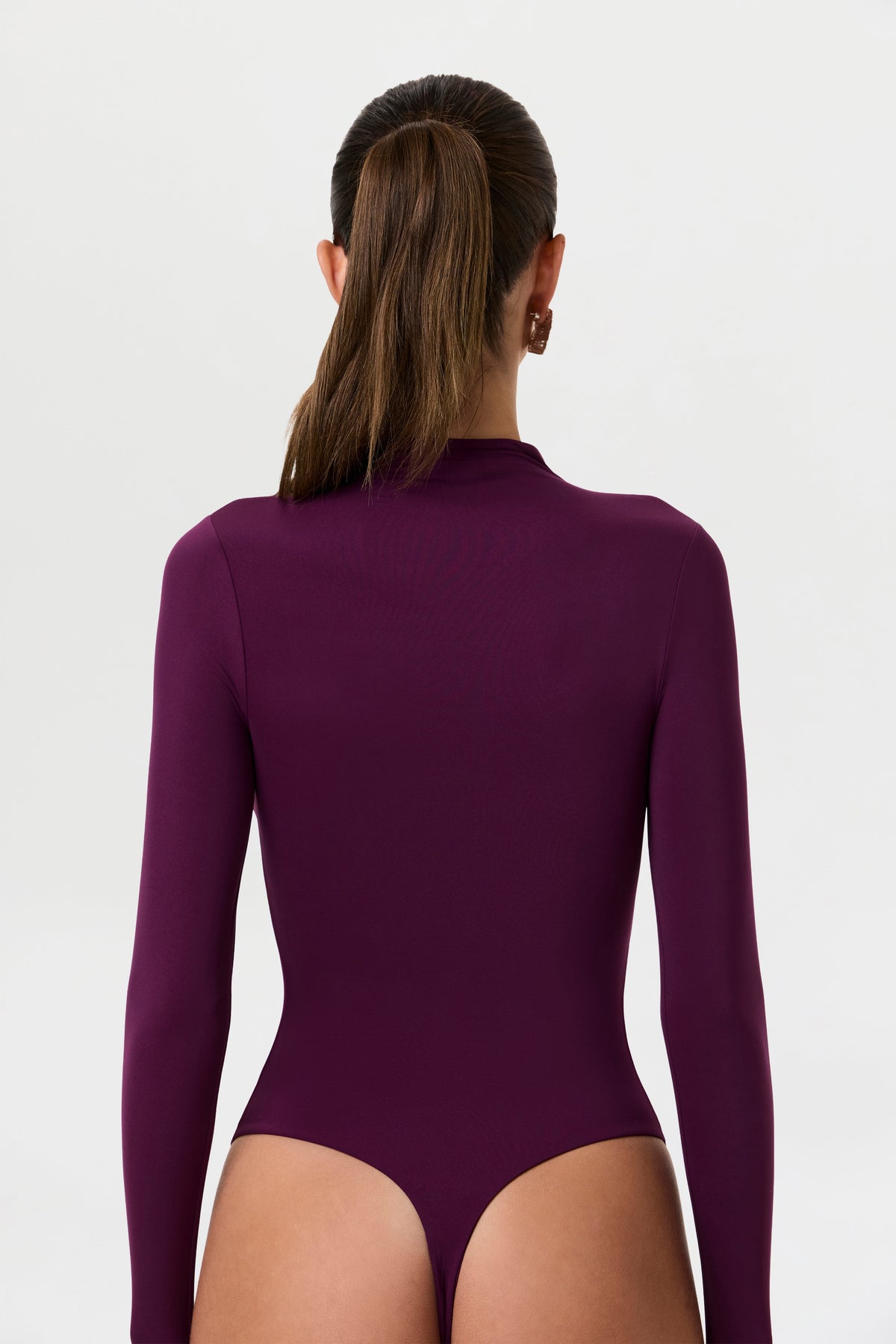 Dark Berry Naked Mock Neck Bodysuit