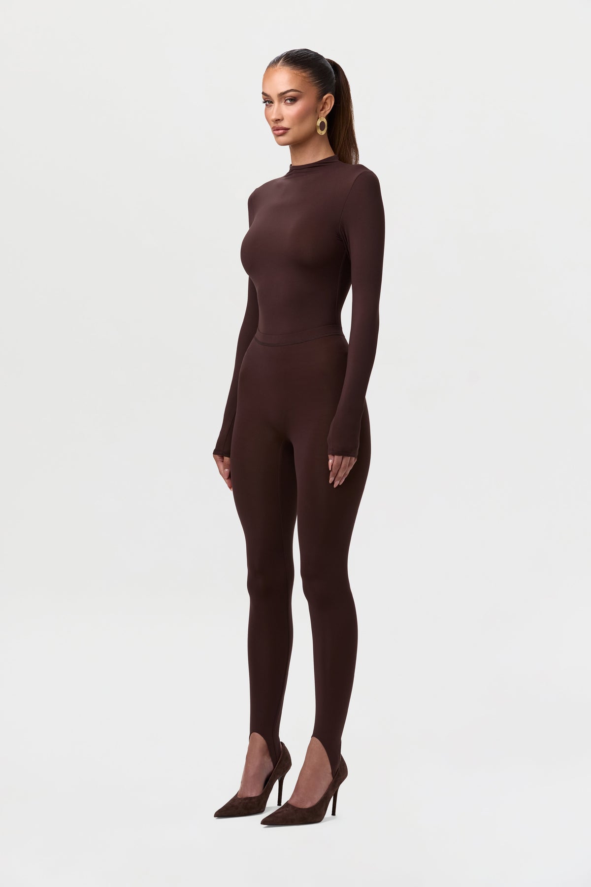 Dark Chocolate Naked Stirrup Legging Petite