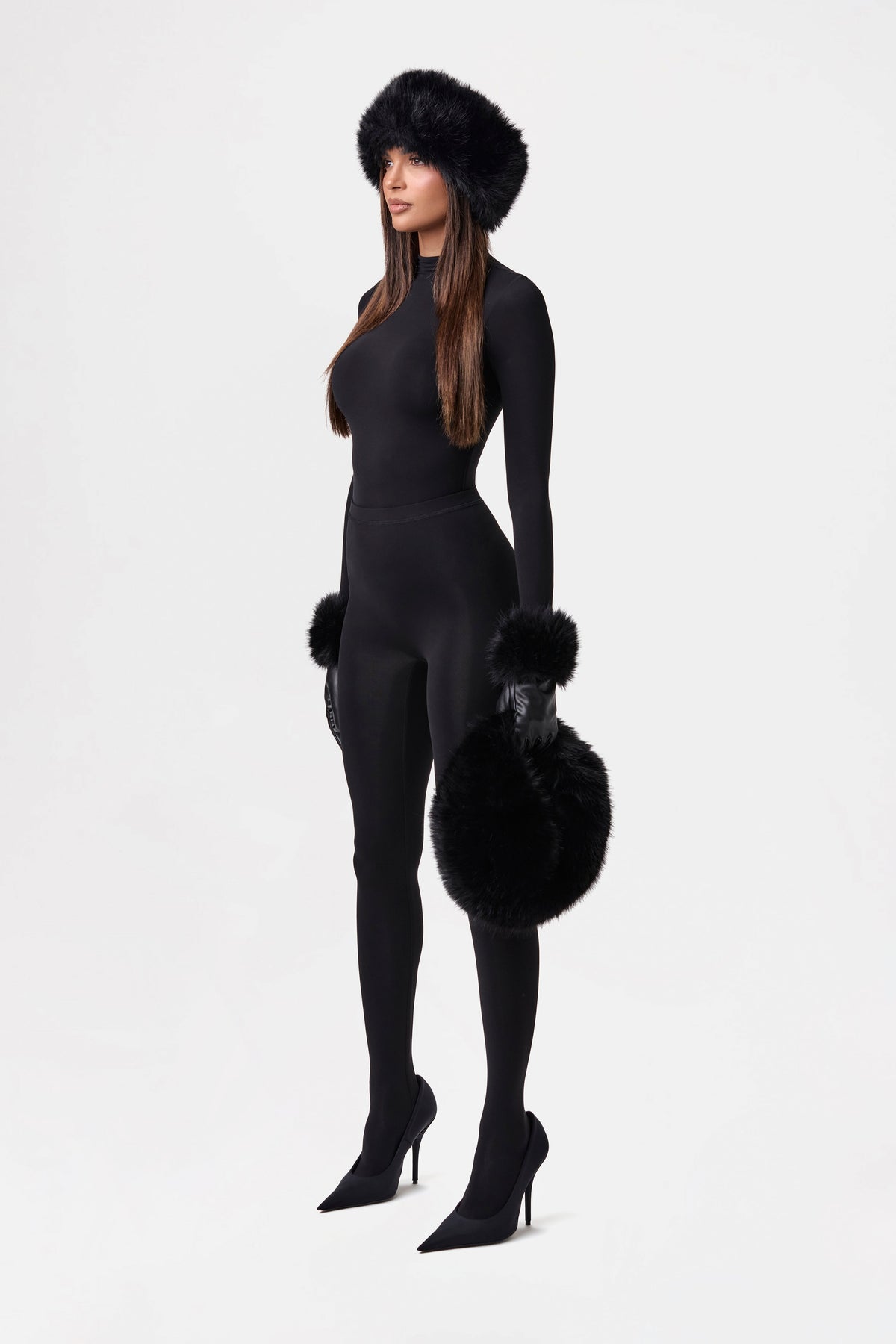 Black Naked Closed Toe Legging