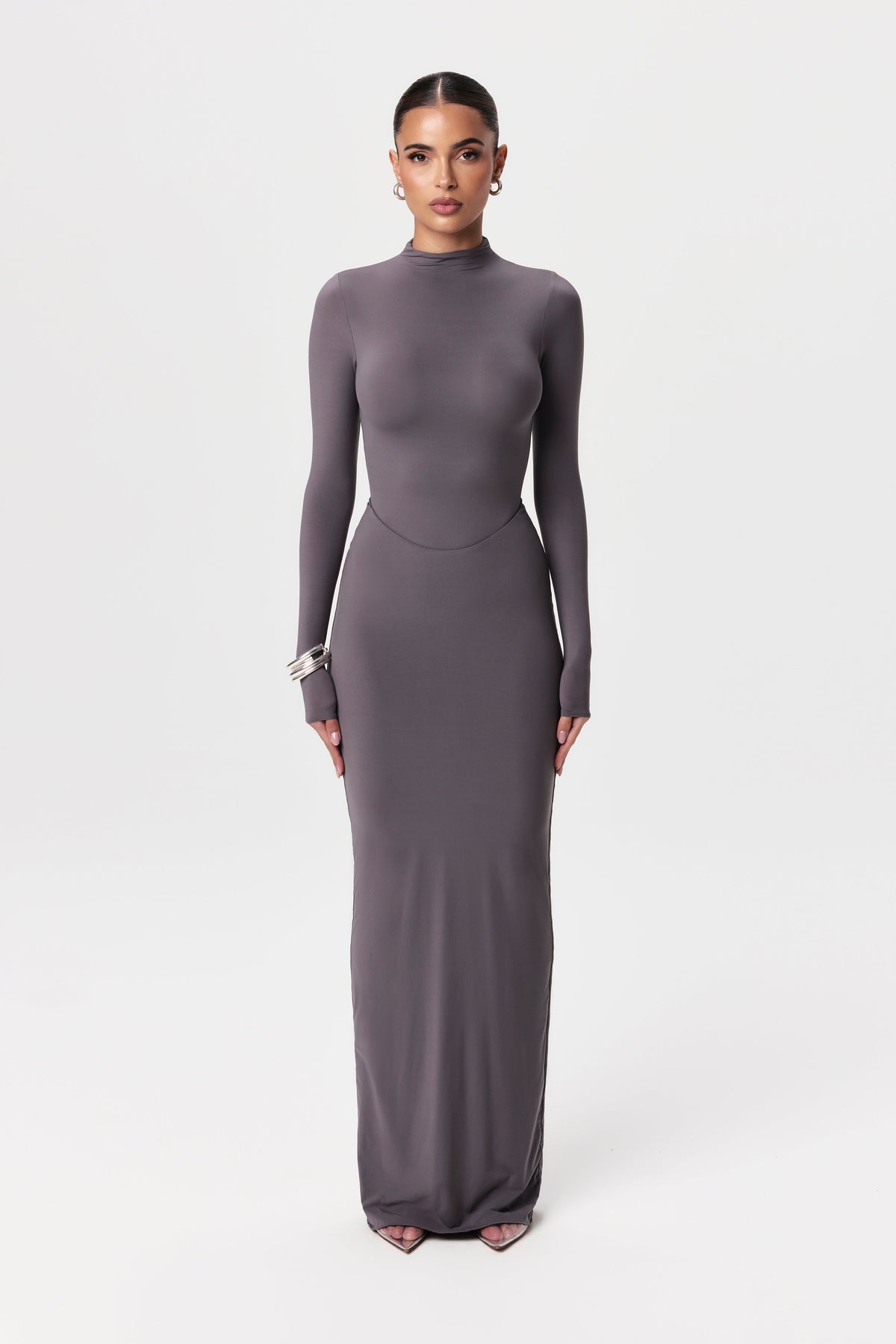 Dark Berry Naked Mock Neck Bodysuit