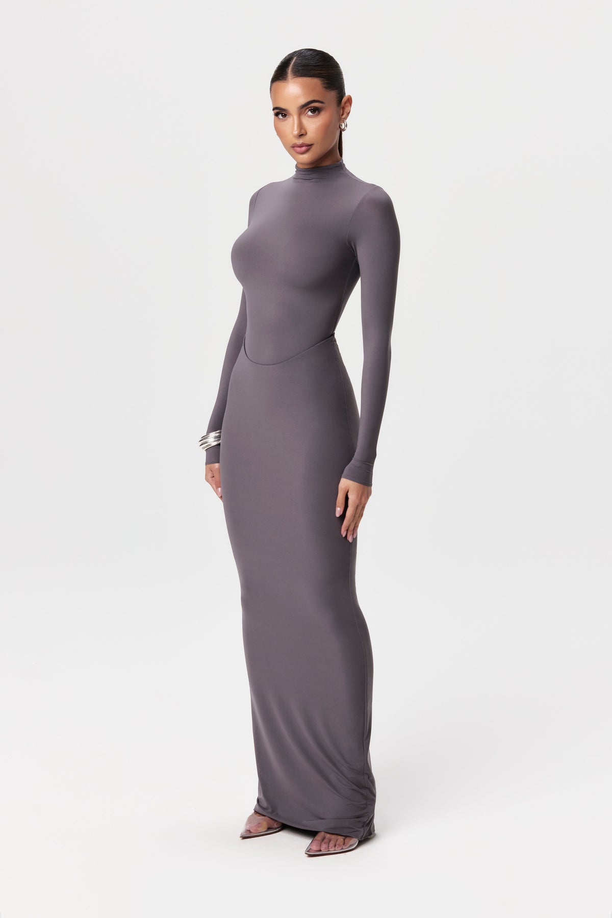 Dark Berry Naked Mock Neck Bodysuit