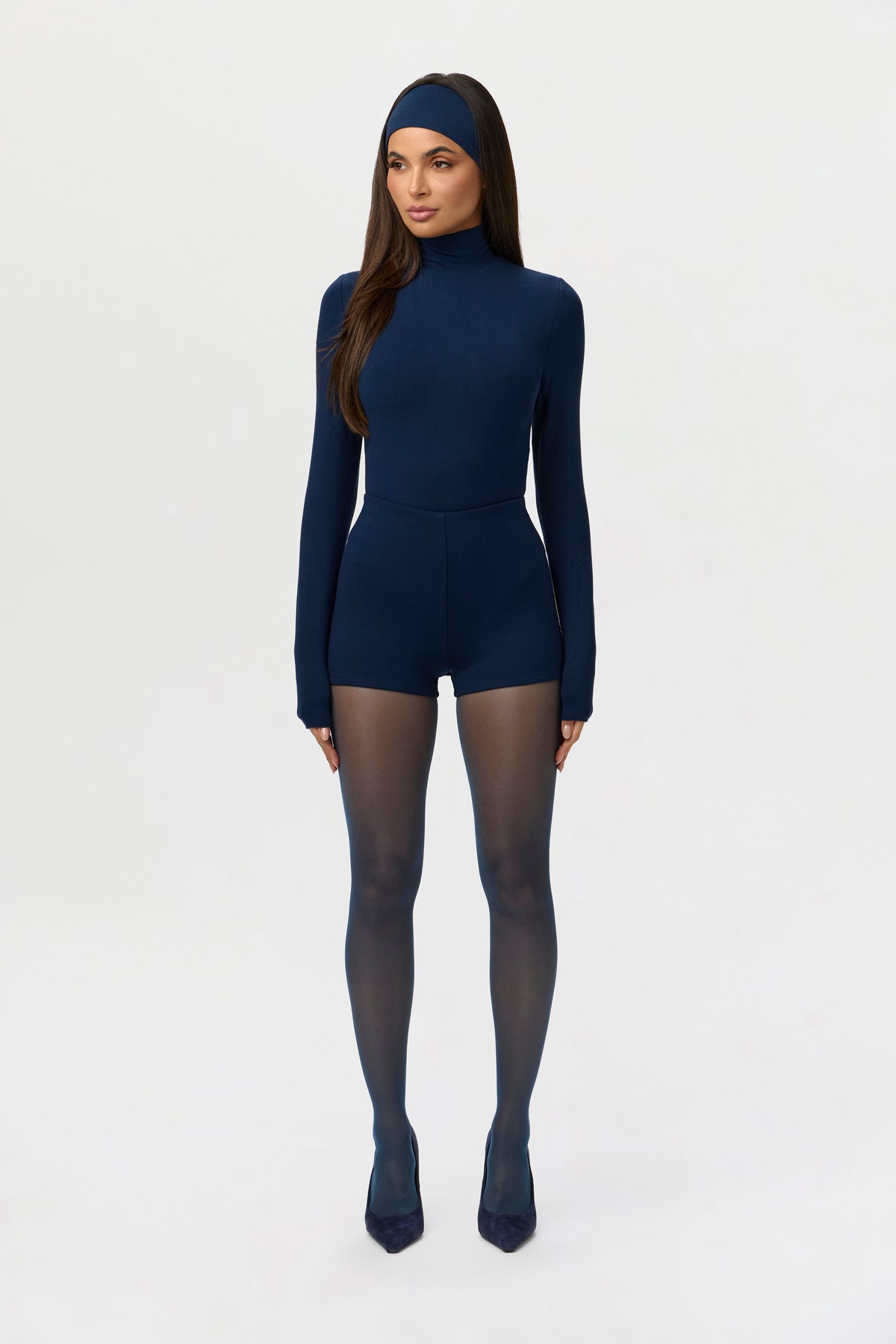 Navy Butter Turtleneck Contour Bodysuit