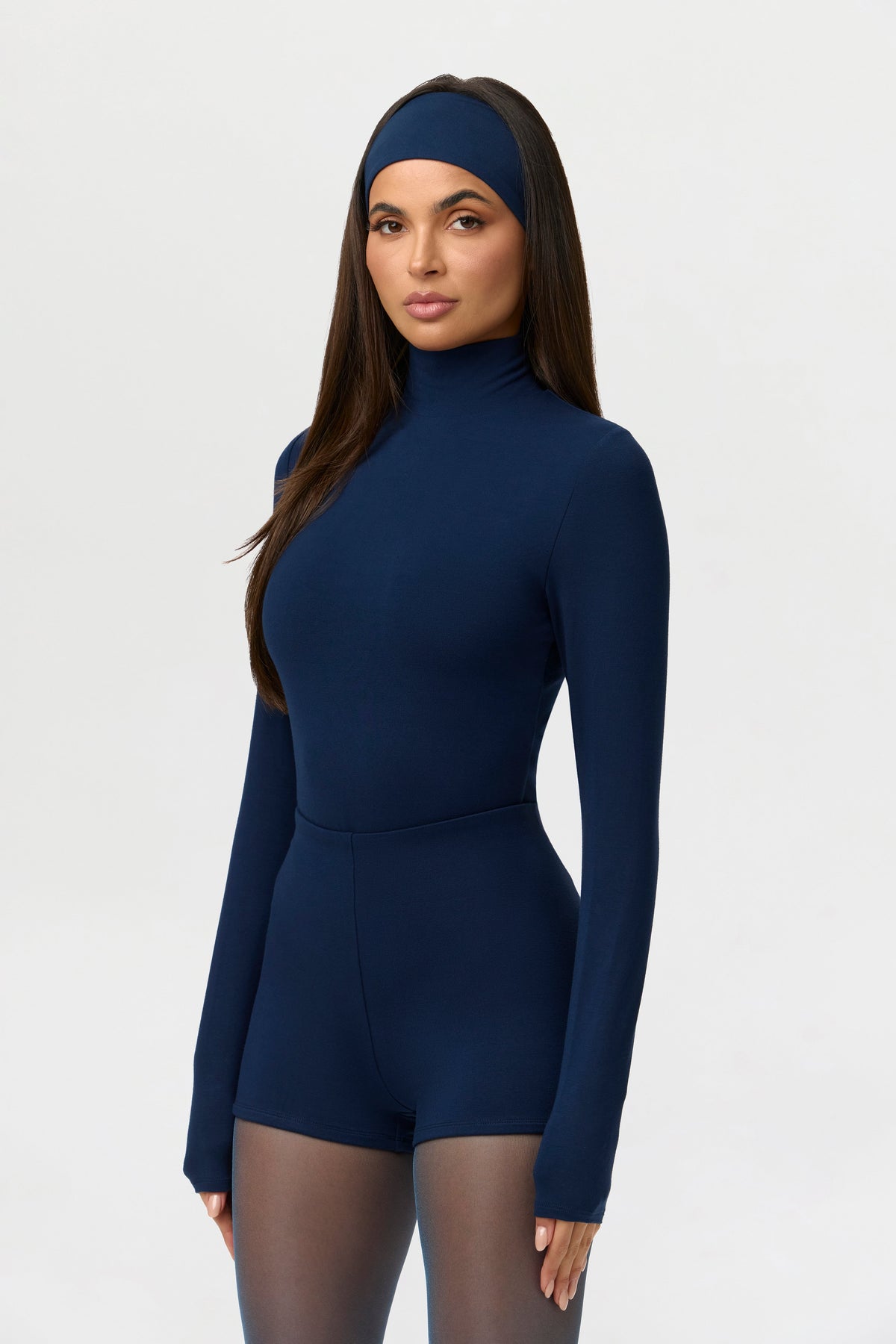 Navy Butter Turtleneck Contour Bodysuit