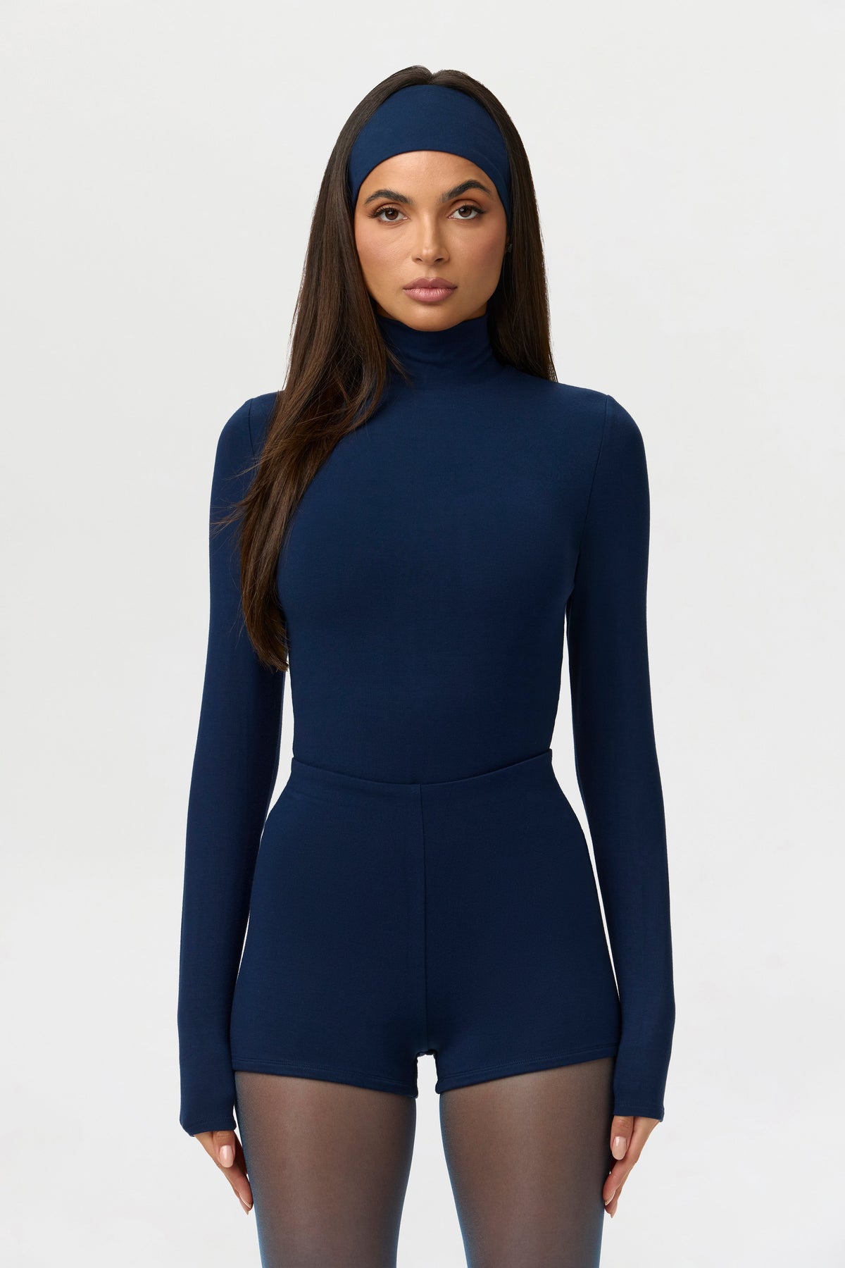 Navy Butter Turtleneck Contour Bodysuit