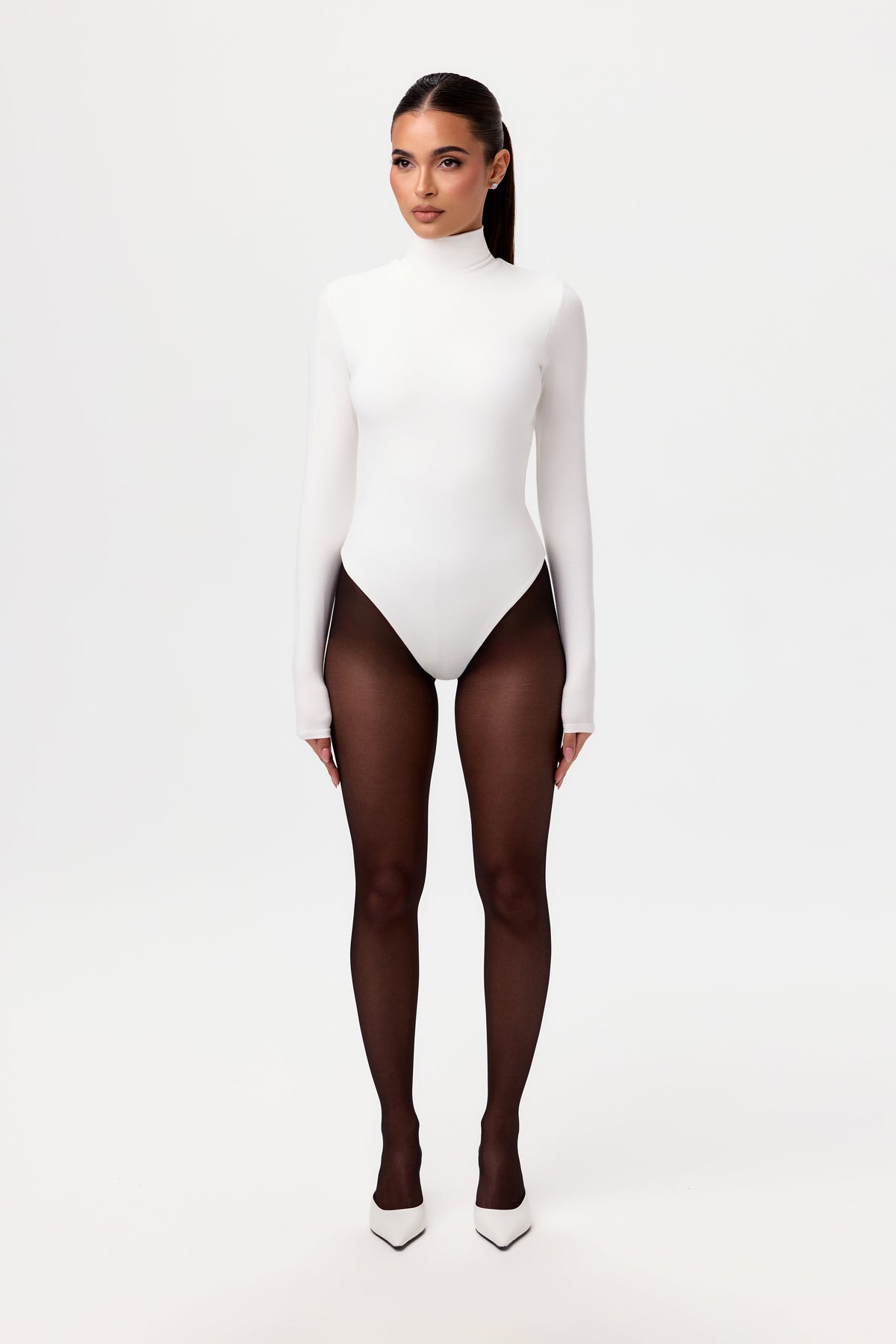 White Butter Turtleneck Contour Bodysuit