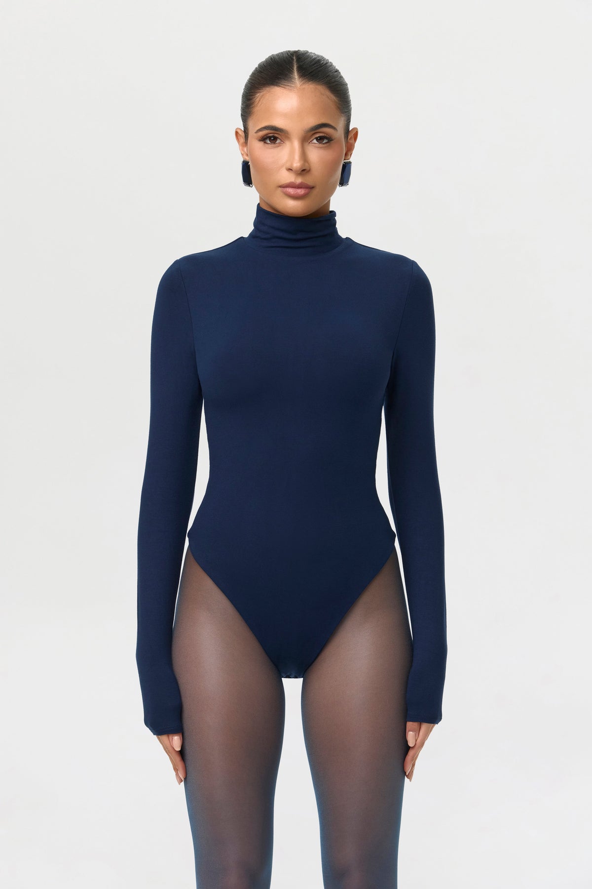 Navy Butter Turtleneck Contour Bodysuit