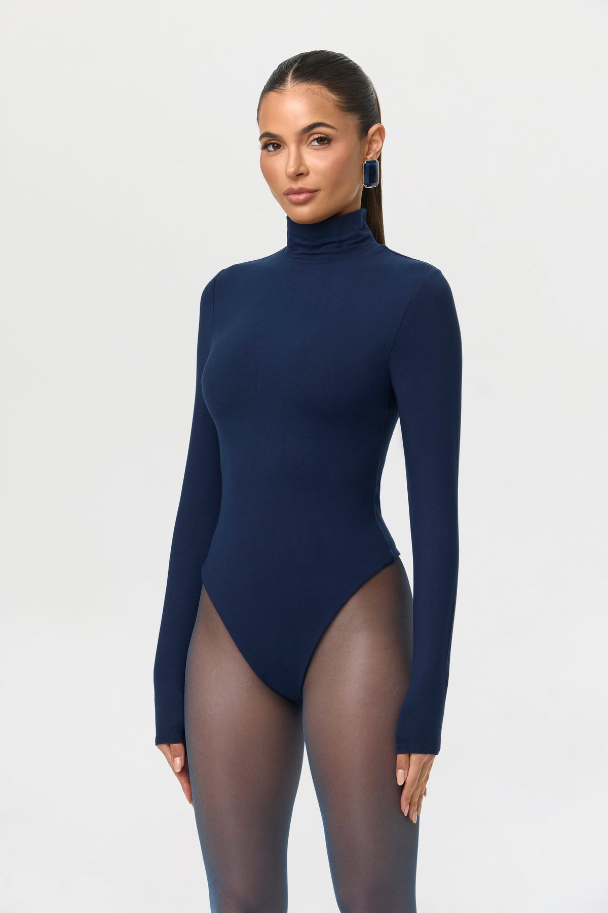 Navy Butter Turtleneck Contour Bodysuit