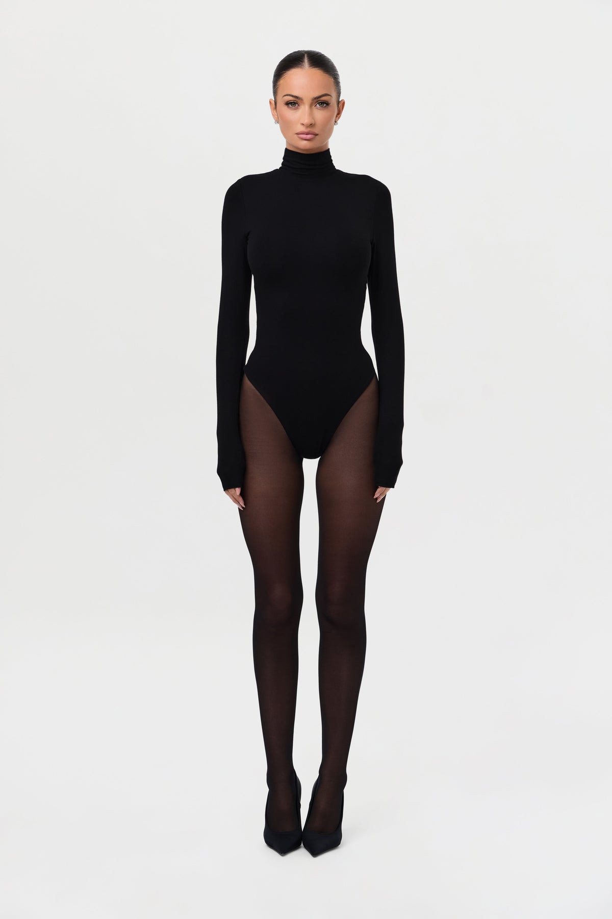 Black Butter Turtleneck Contour Bodysuit