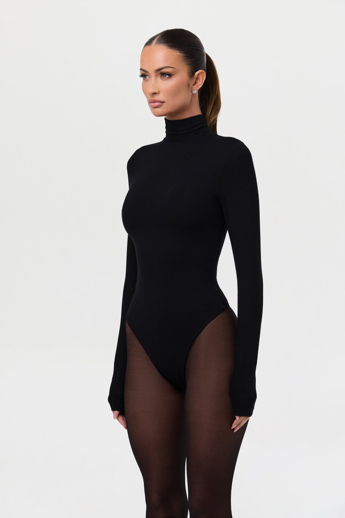 Black Butter Turtleneck Contour Bodysuit