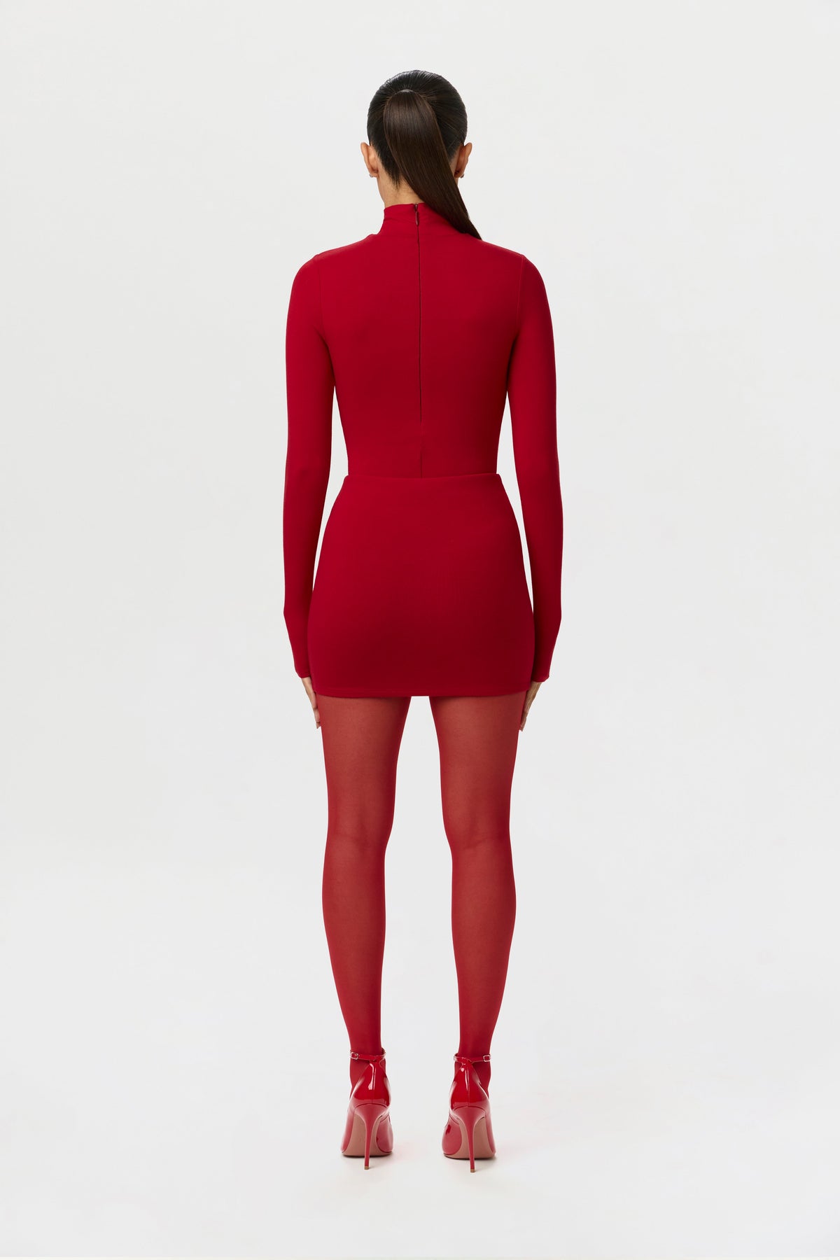 Ruby Red Butter Contour Mini Skirt