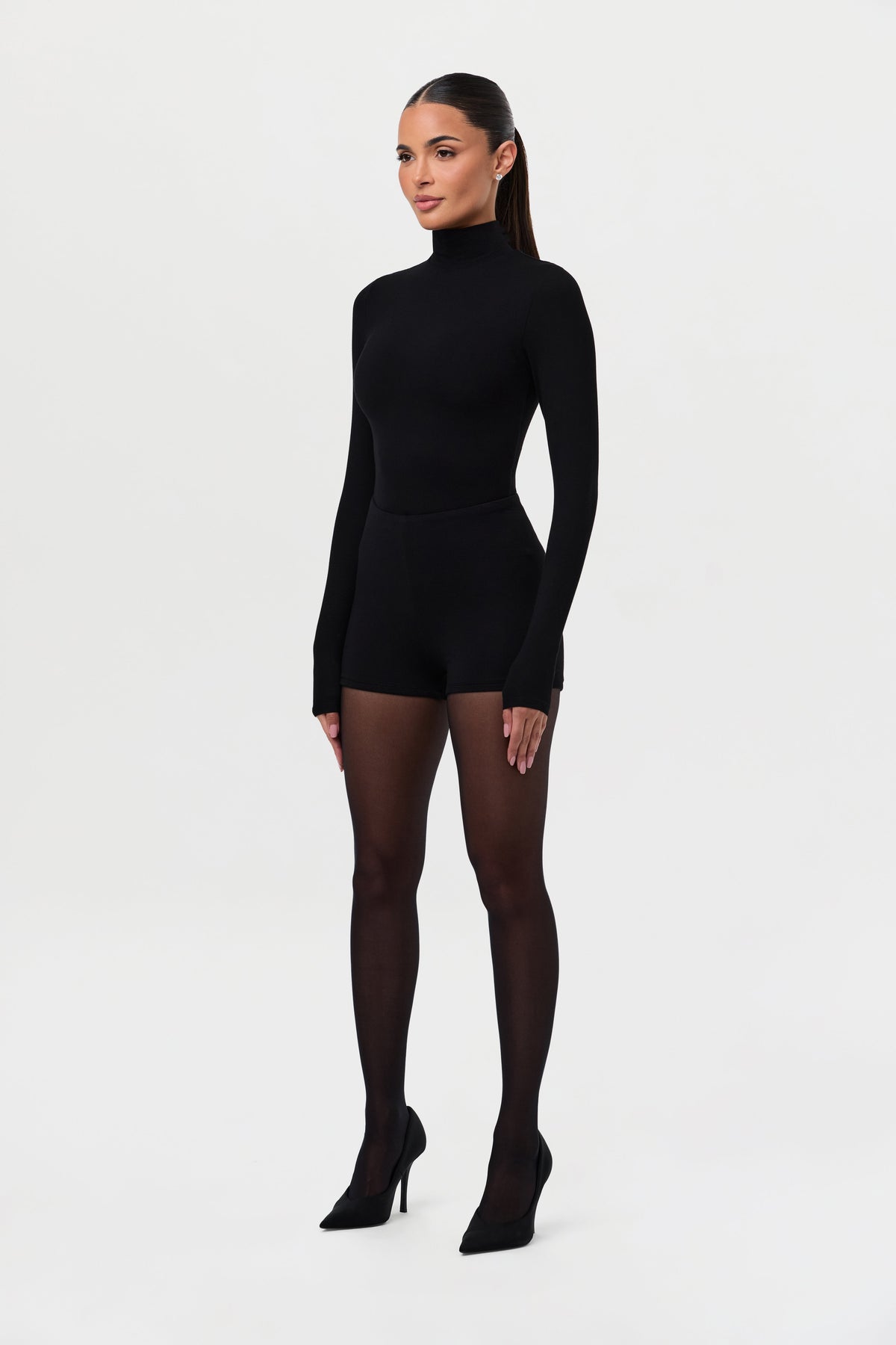 Black Butter Turtleneck Contour Bodysuit