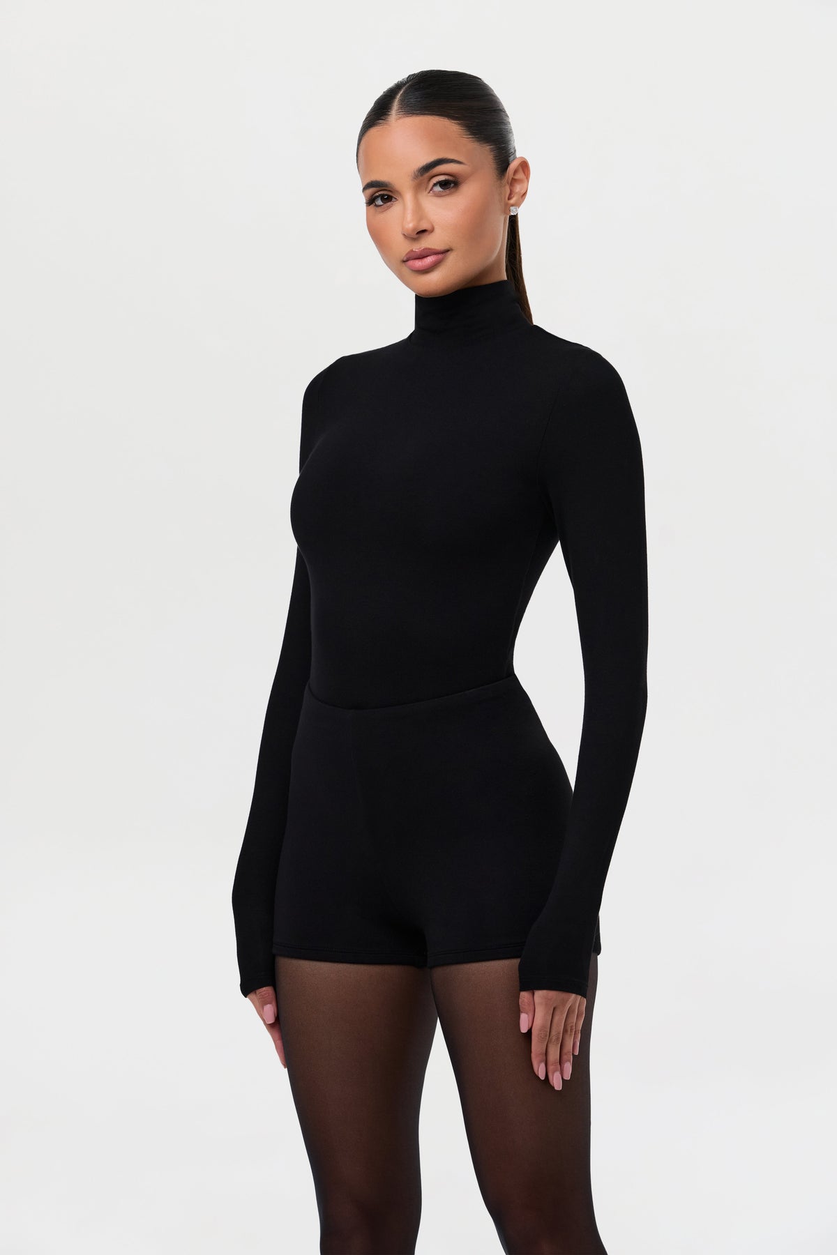 Black Butter Turtleneck Contour Bodysuit