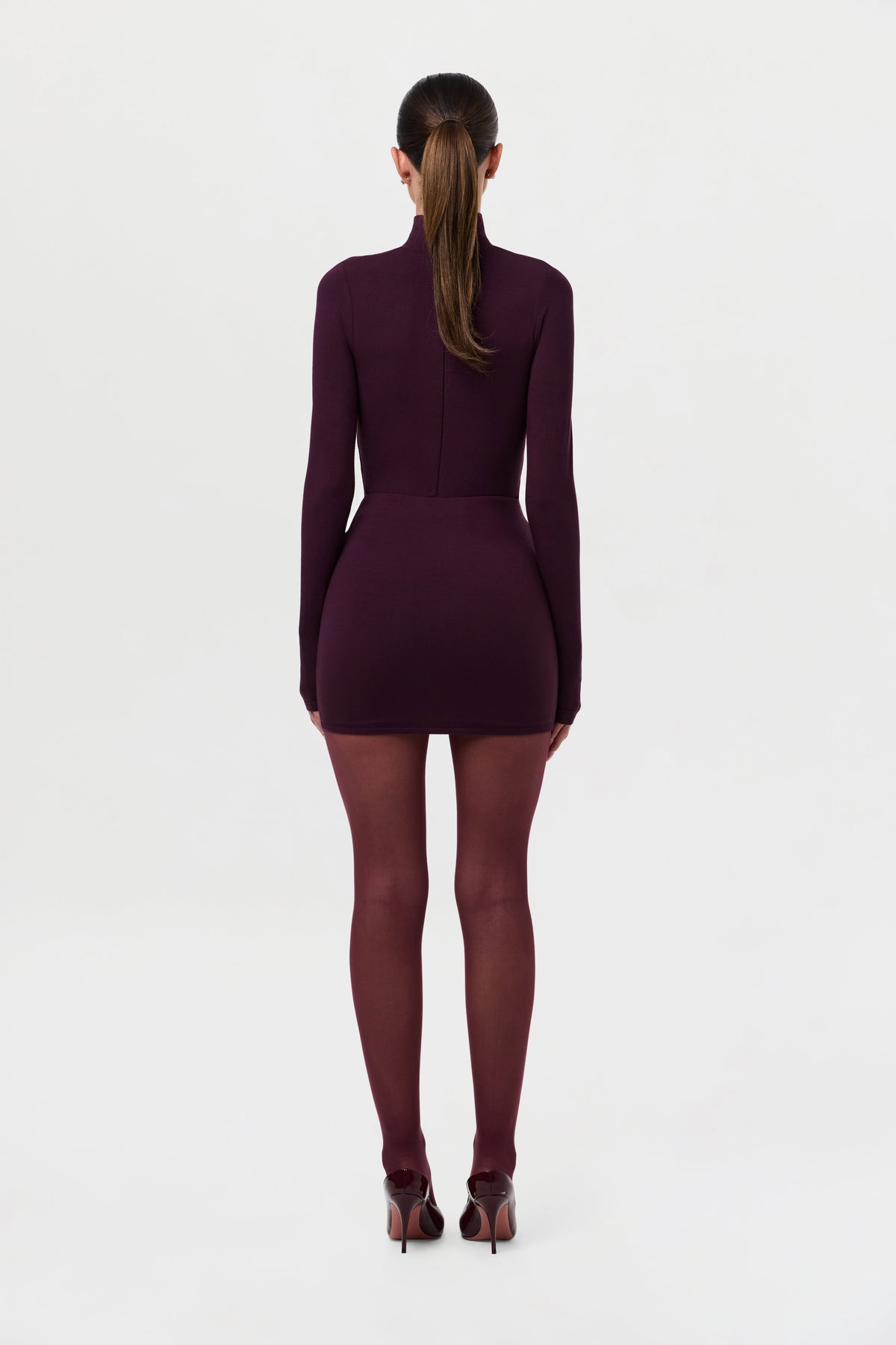 Dark Plum Butter Contour Mini Skirt