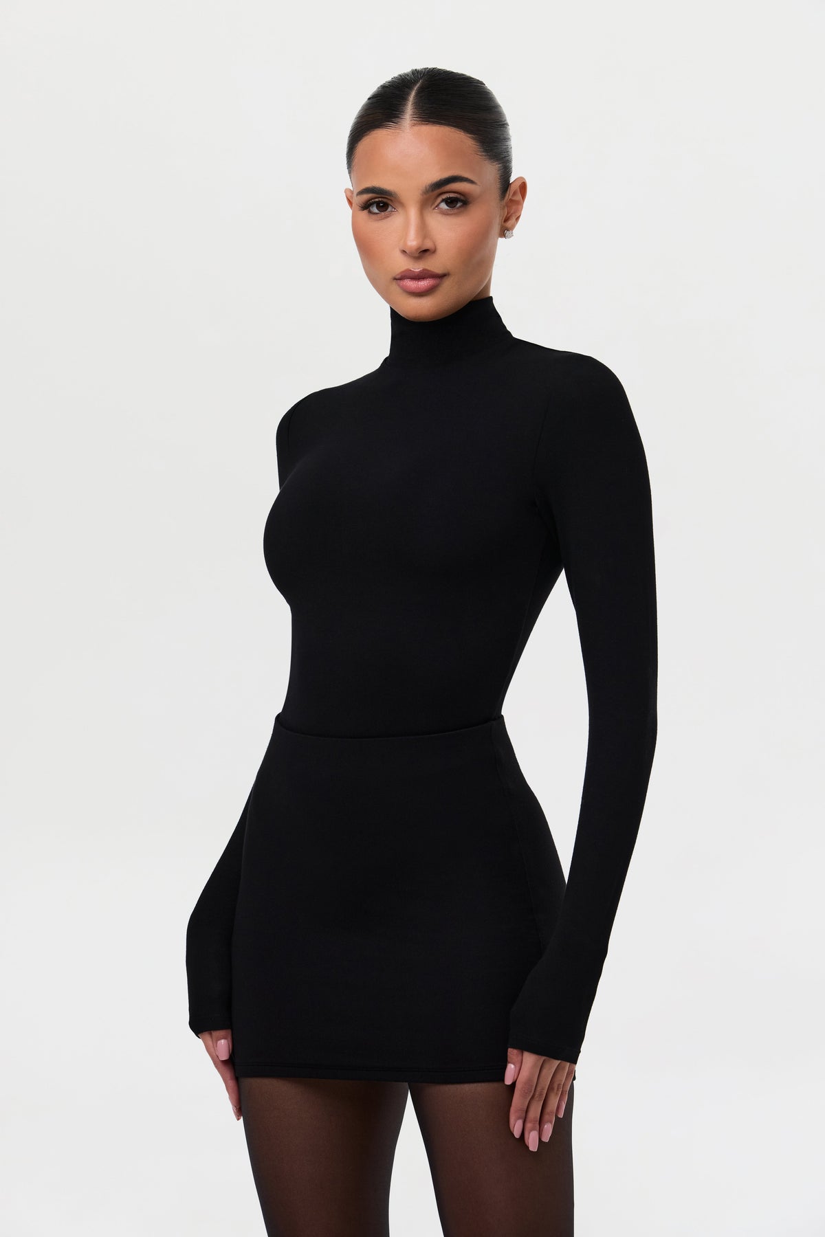 Black Butter Contour Mini Skirt