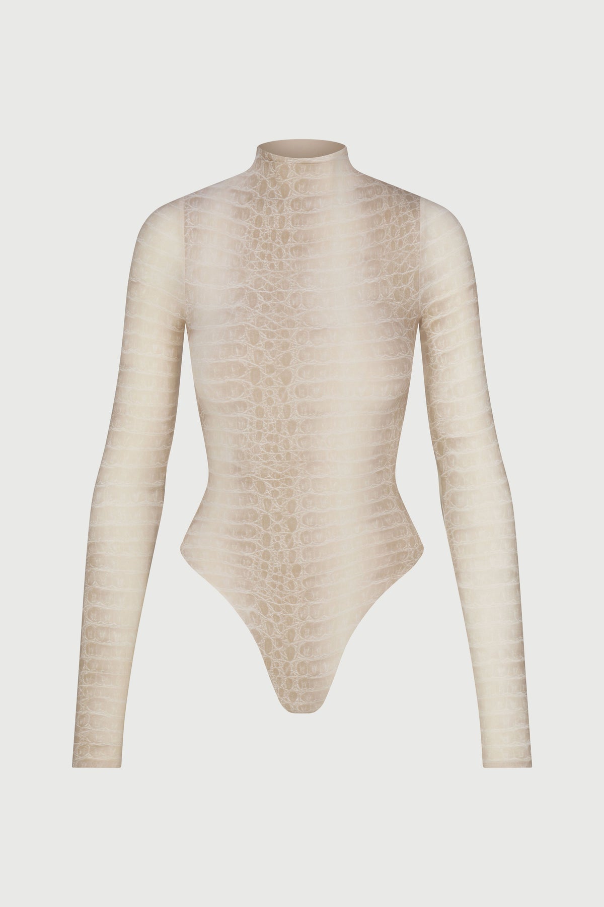 Bone Crocodile Naked Print Bodysuit