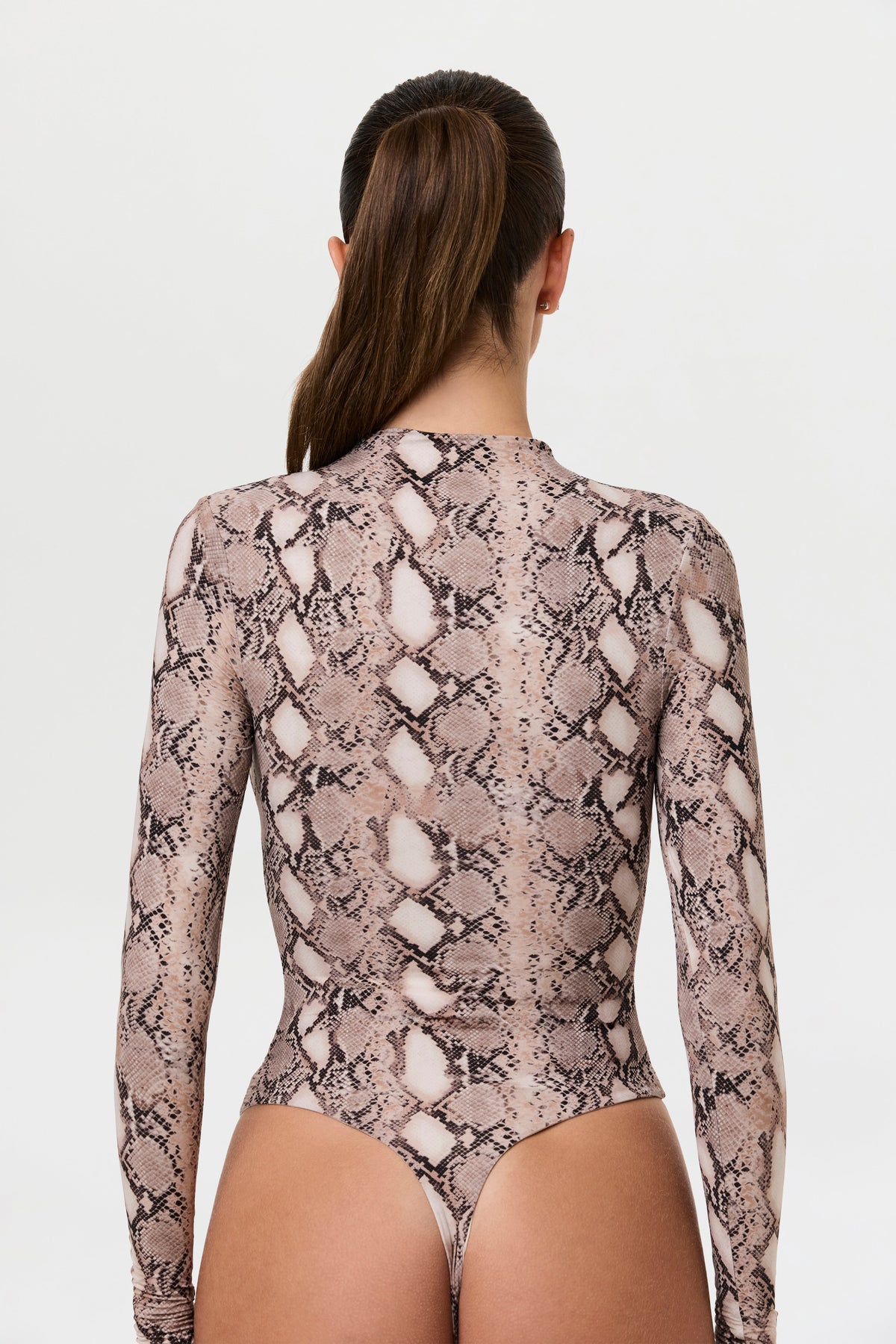 Nude Snakeskin Naked Print Bodysuit