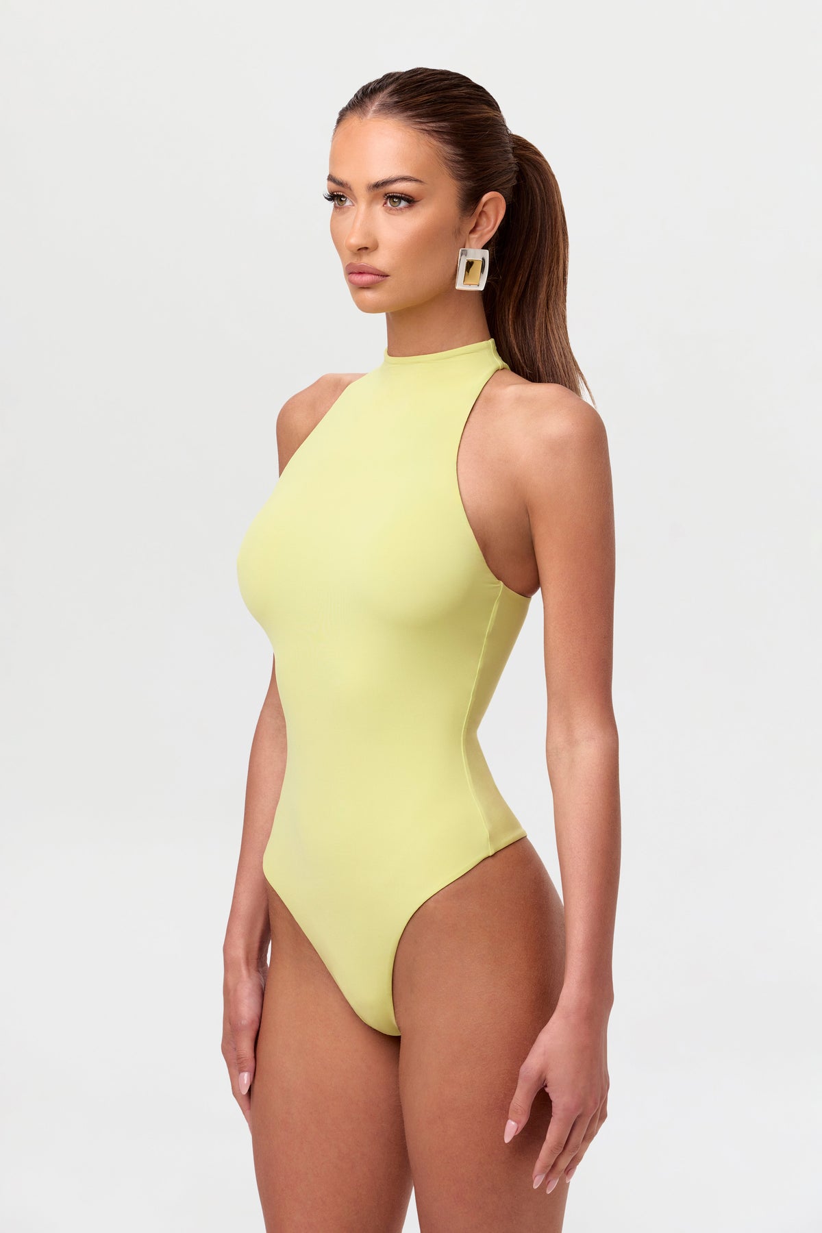 Chartreuse Naked Racerback Bodysuit