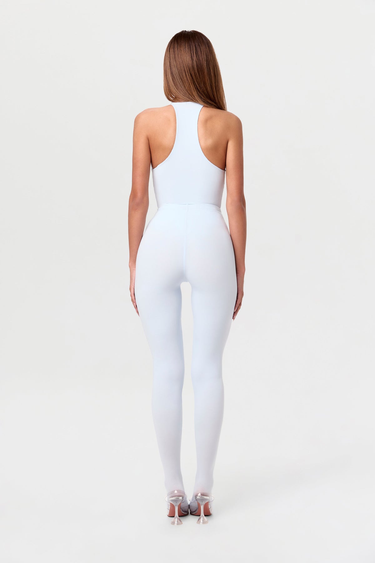 Soft Blue Naked Racerback Bodysuit