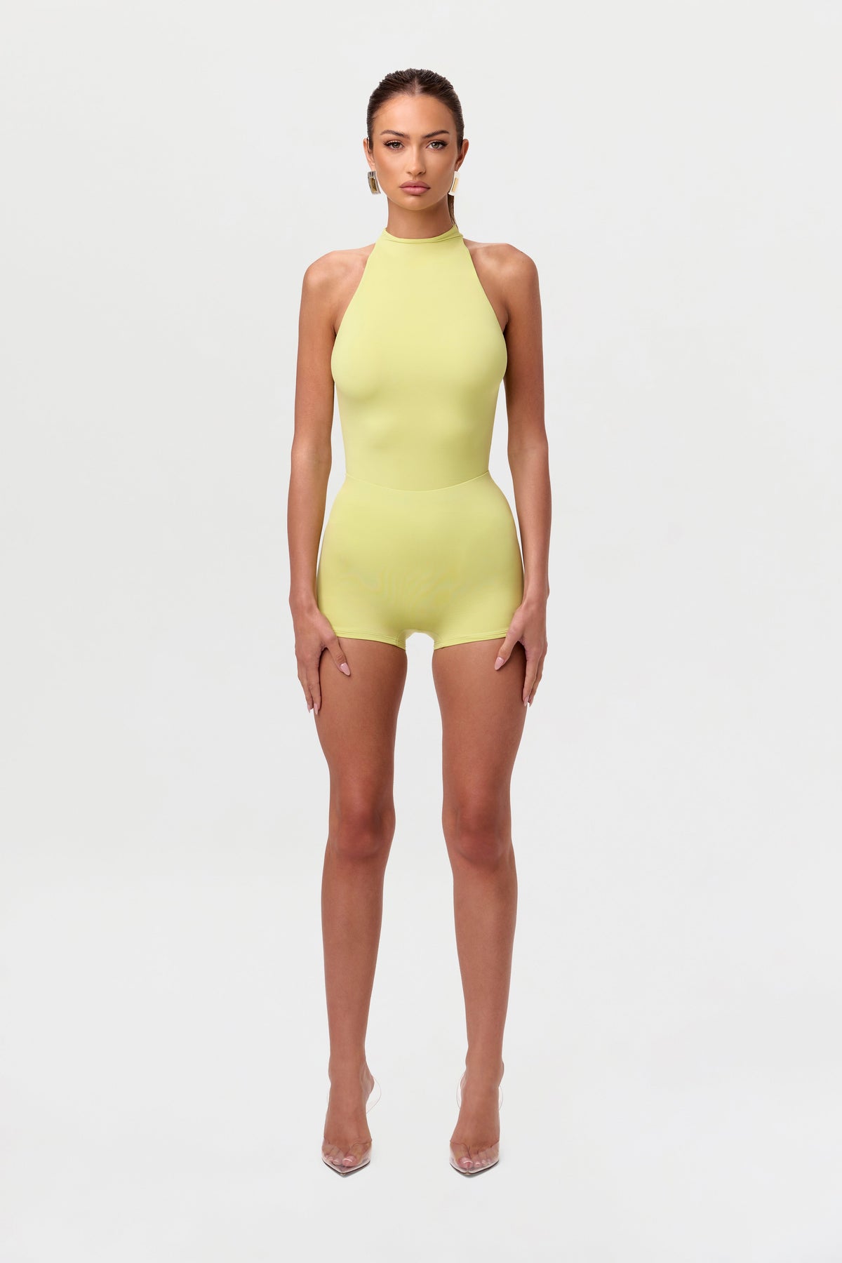Chartreuse Naked Racerback Bodysuit