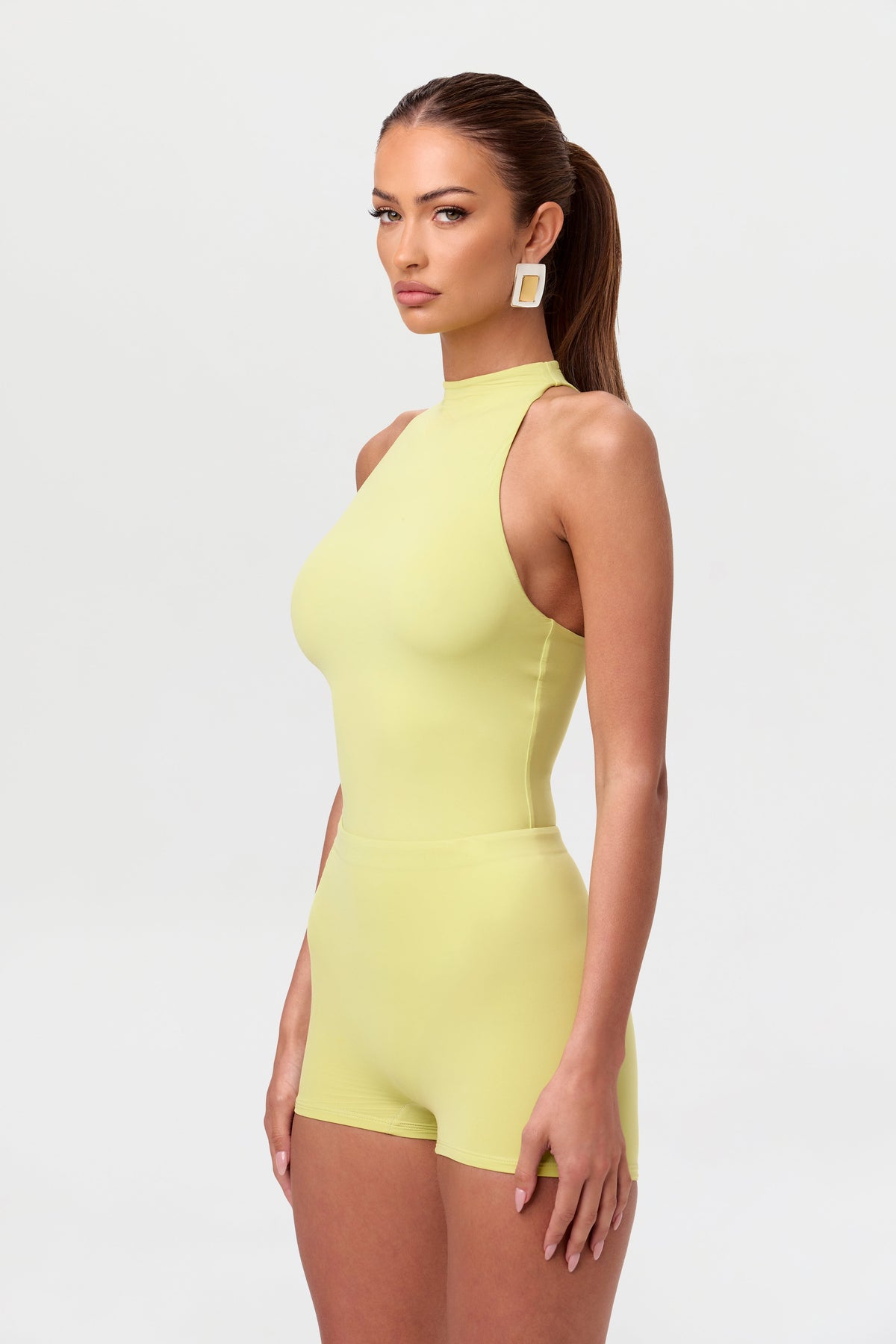 Chartreuse Naked Racerback Bodysuit