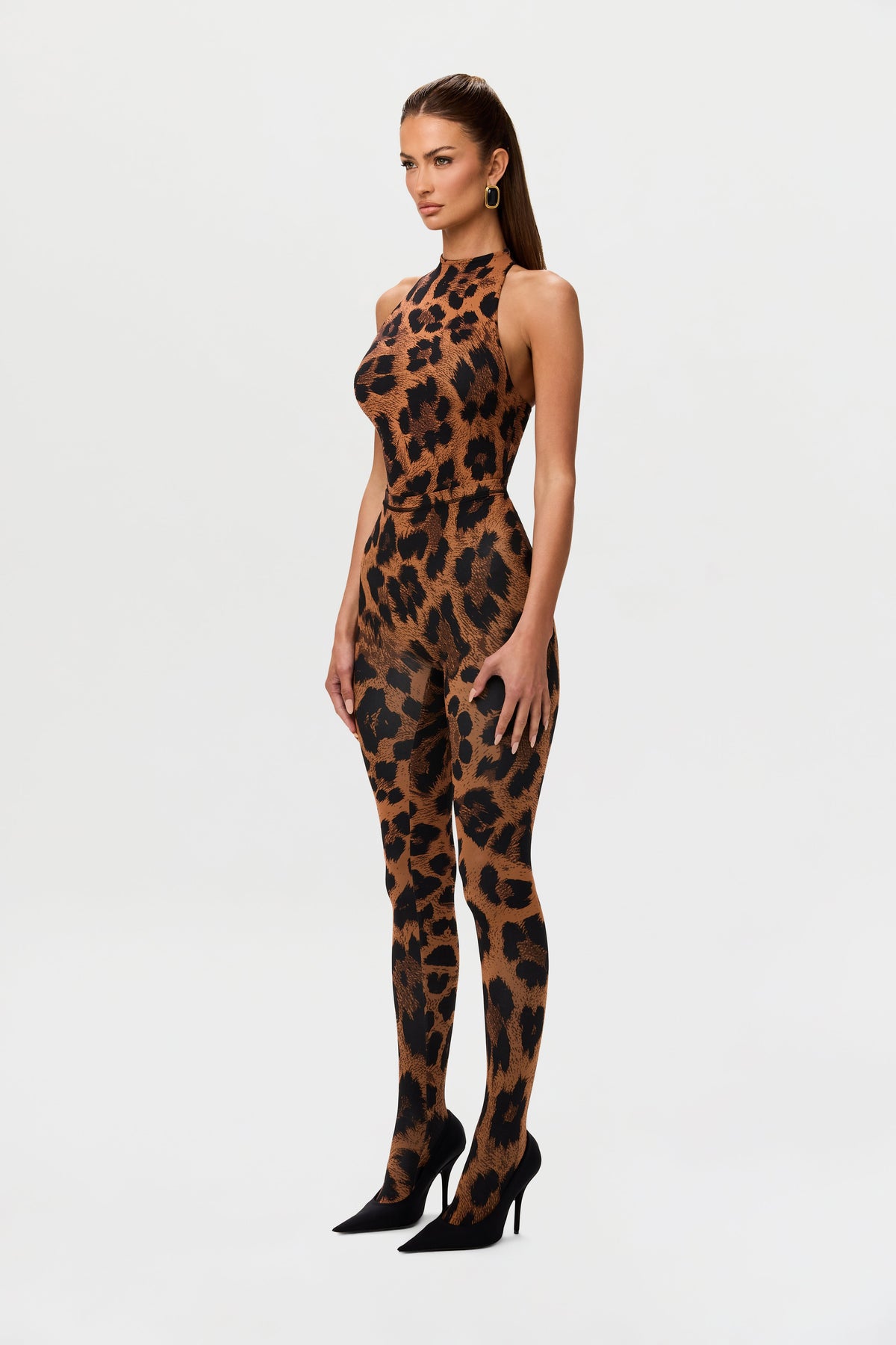 Leopard Naked Print Tights